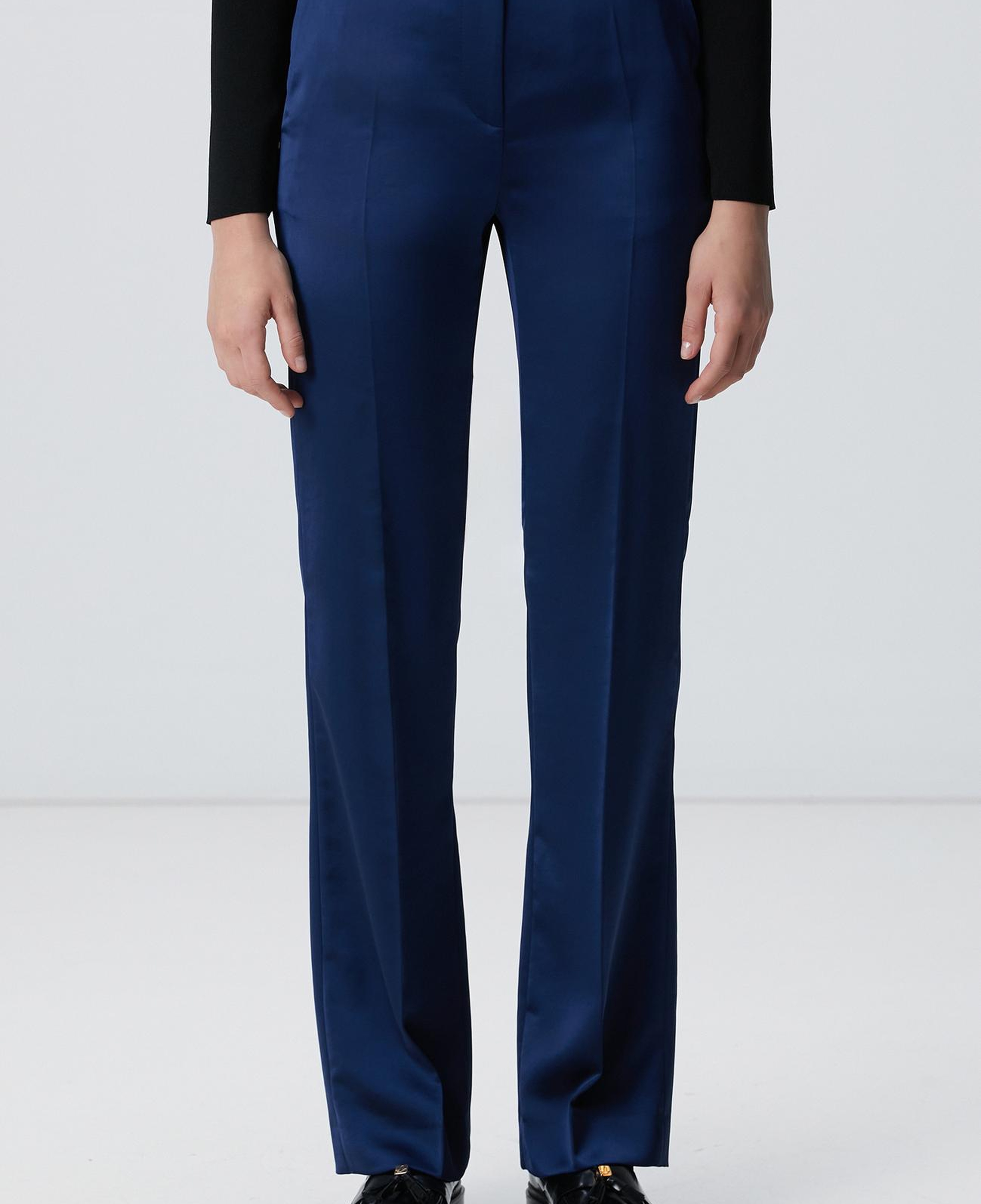 Network Kadın Gece Mavisi Saten Pantolon