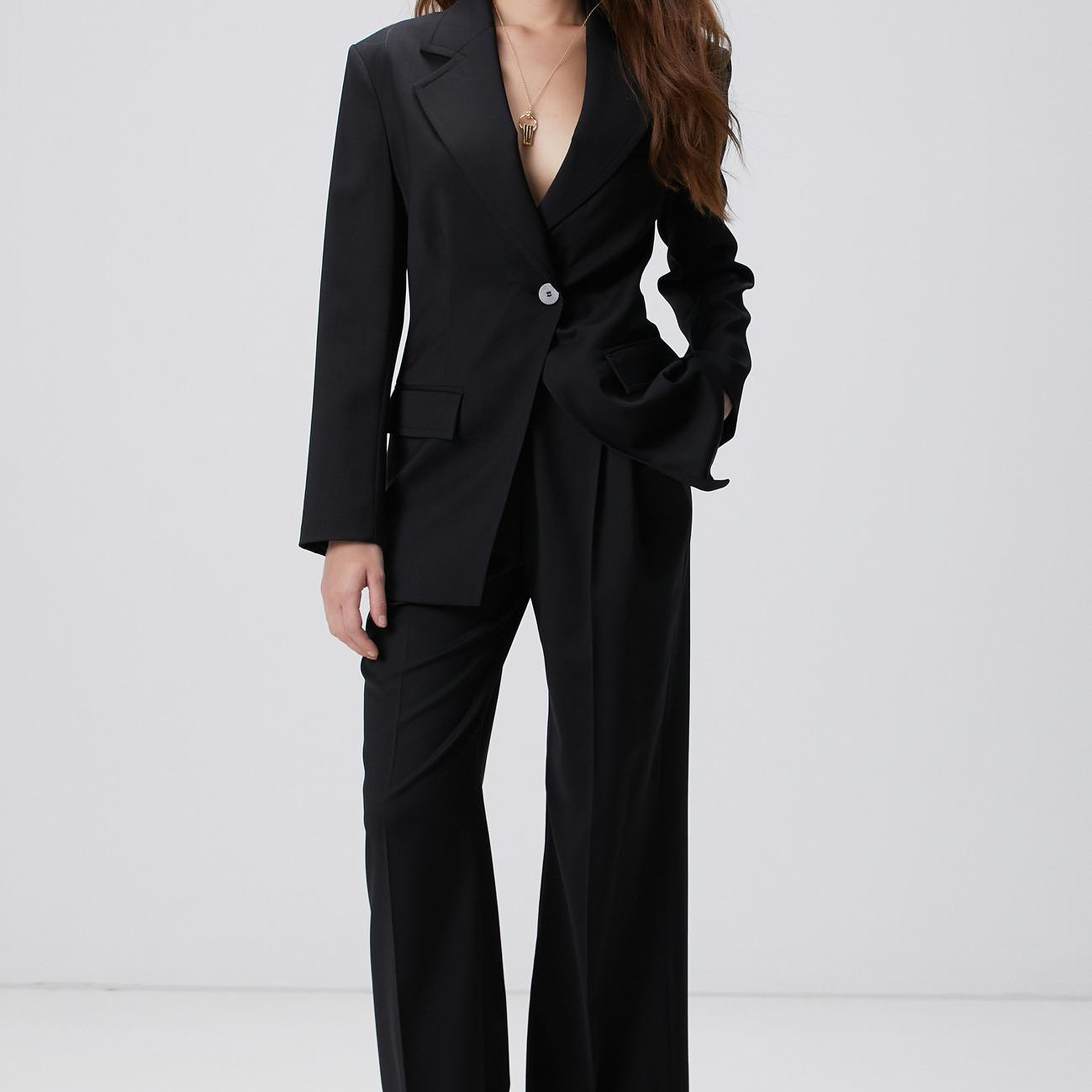 Network Kadın Siyah Yün Pantolon