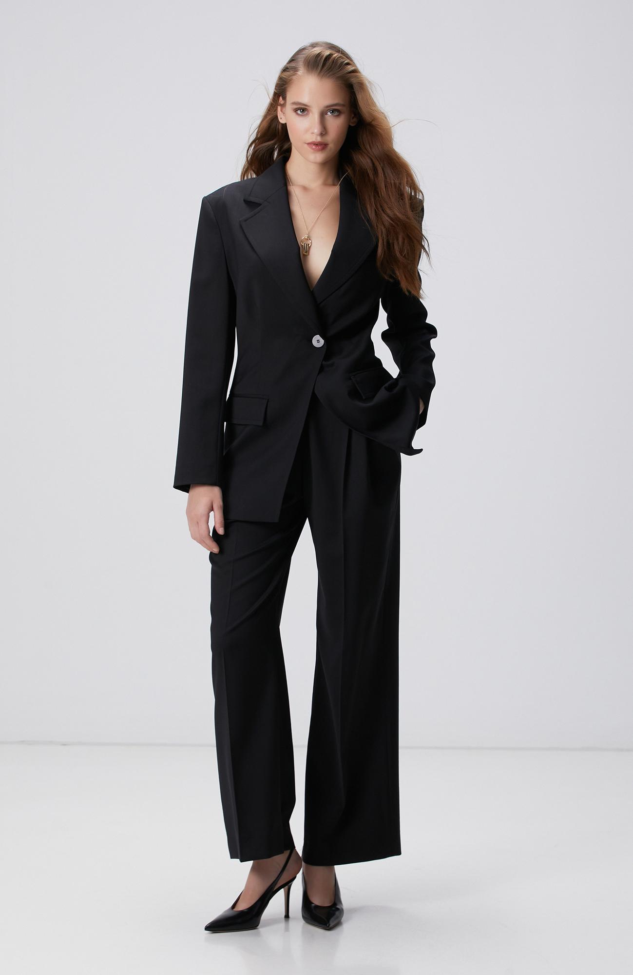 Network Kadın Siyah Yün Pantolon