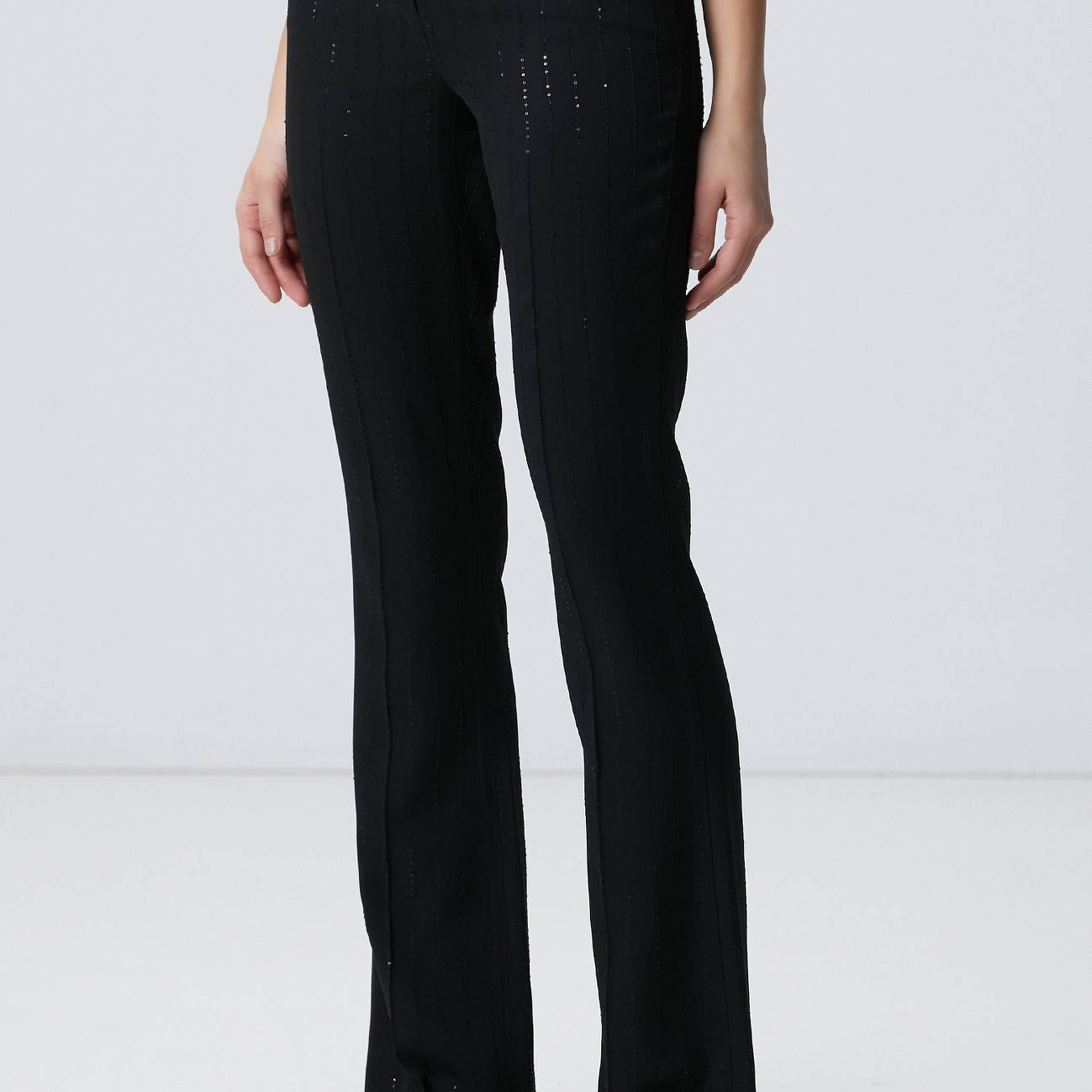 Network Kadın Siyah Çizgili Payetli Pantolon