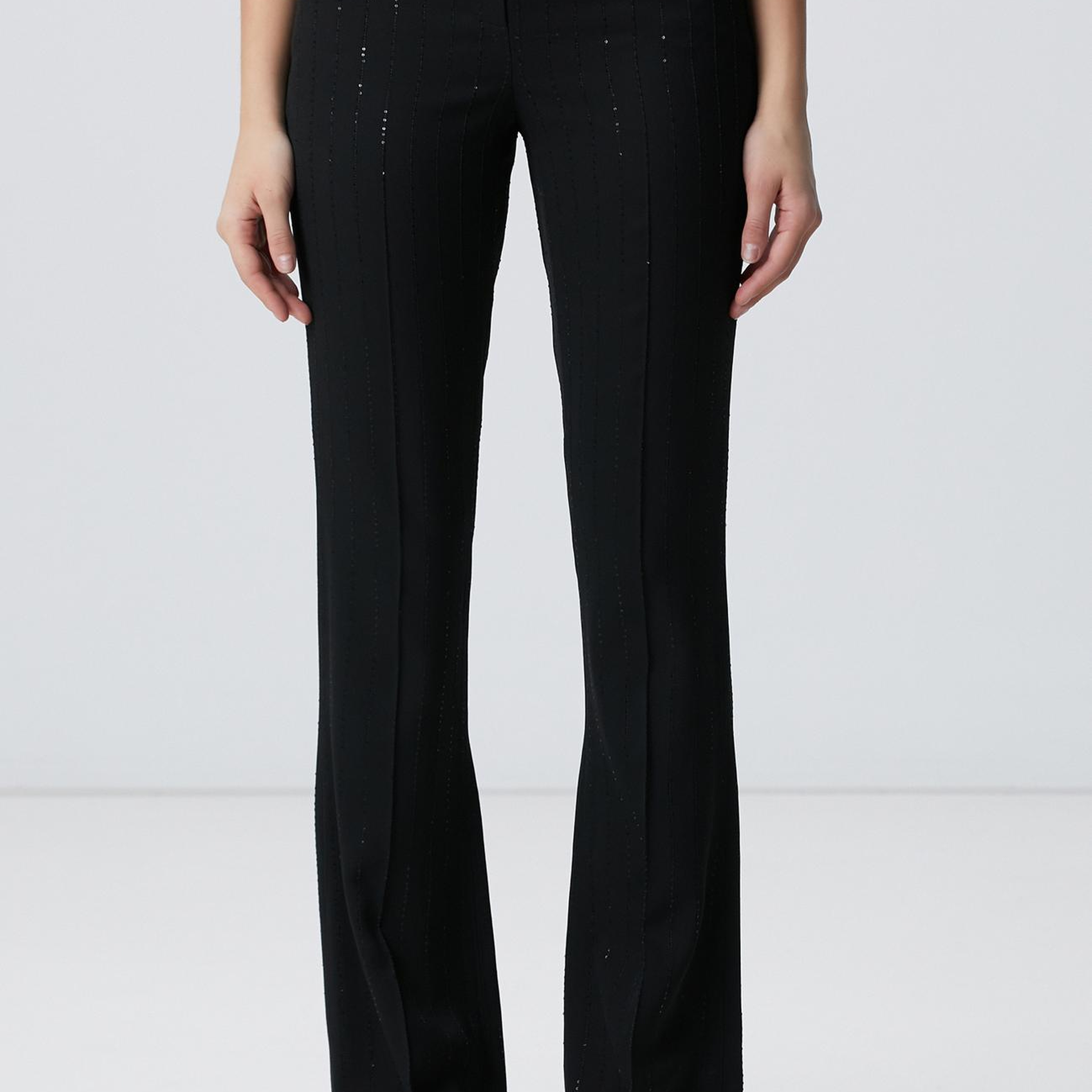 Network Kadın Siyah Çizgili Payetli Pantolon