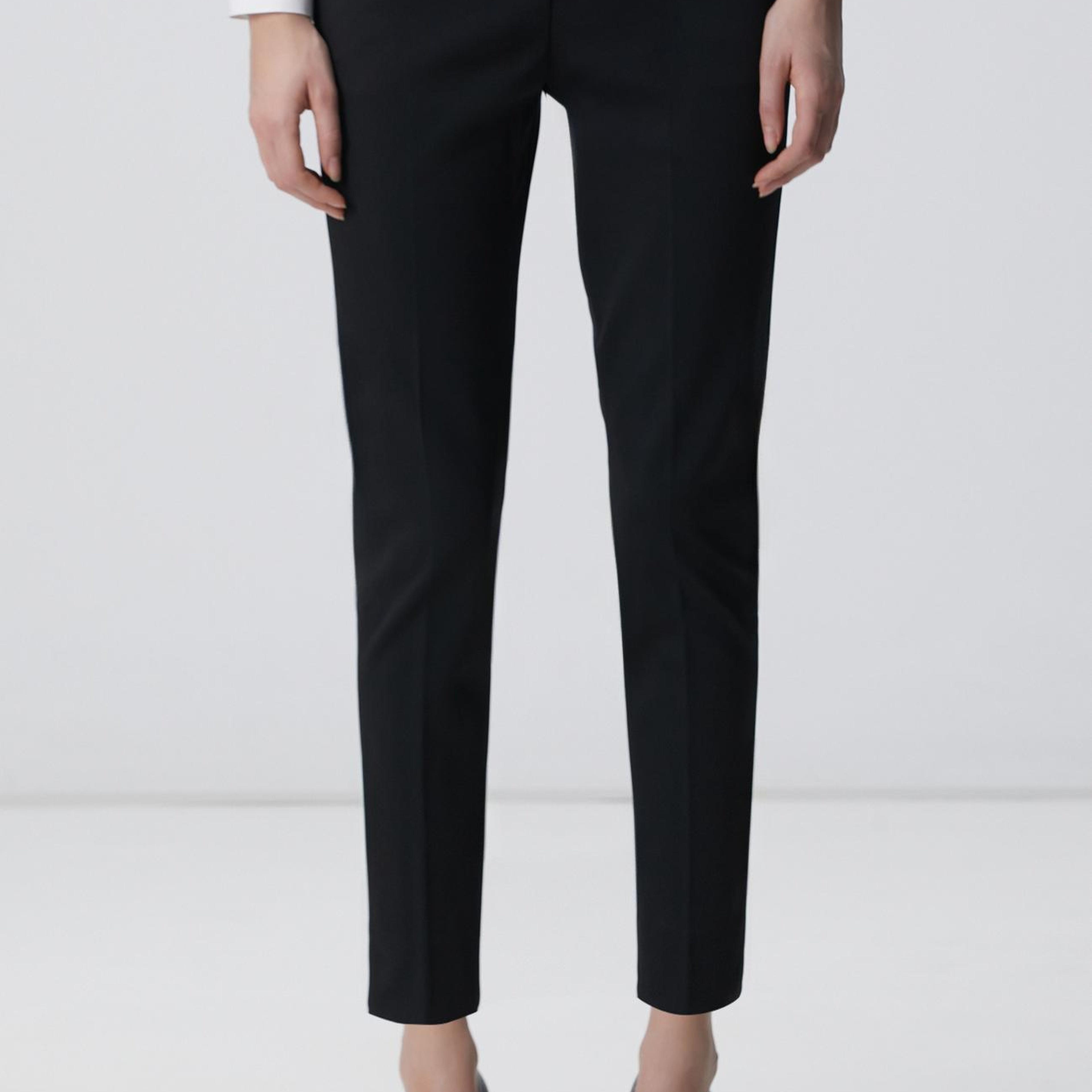 Network Kadın Siyah Kemeri Lastik Detaylı Pantolon