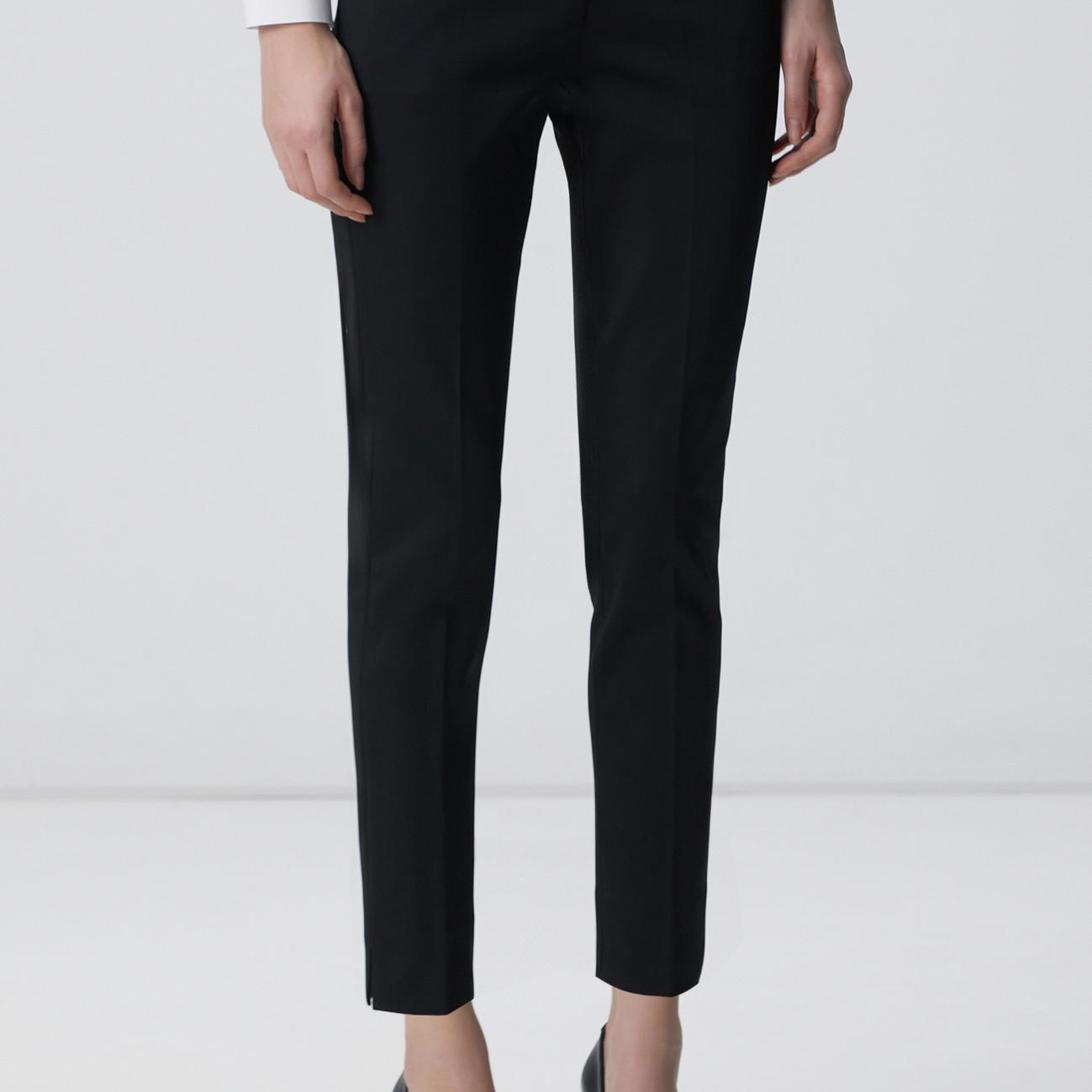 Network Kadın Siyah Kemeri Lastik Detaylı Pantolon