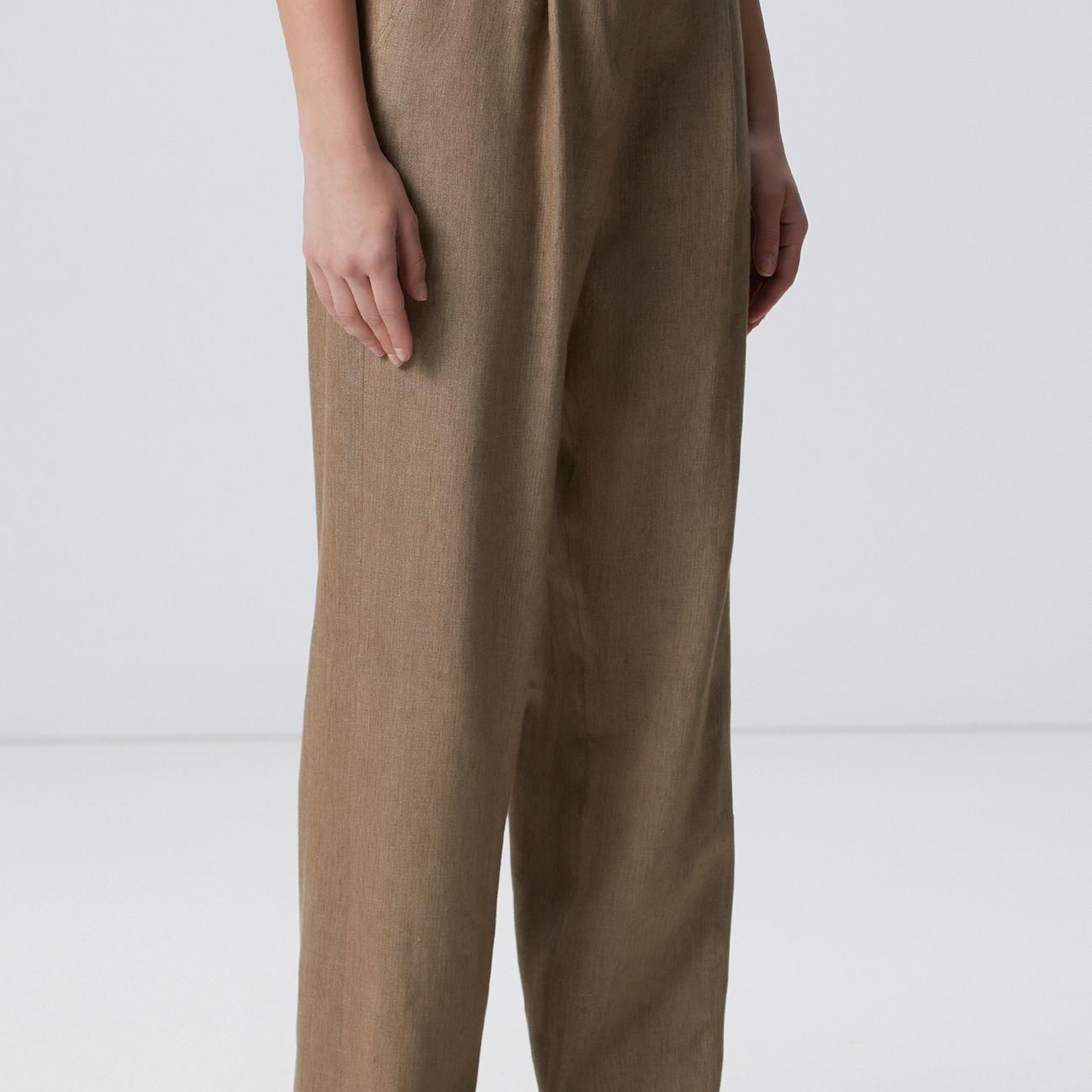 Network Kadın Vizon Melanj Keten Karışımlı Pantolon