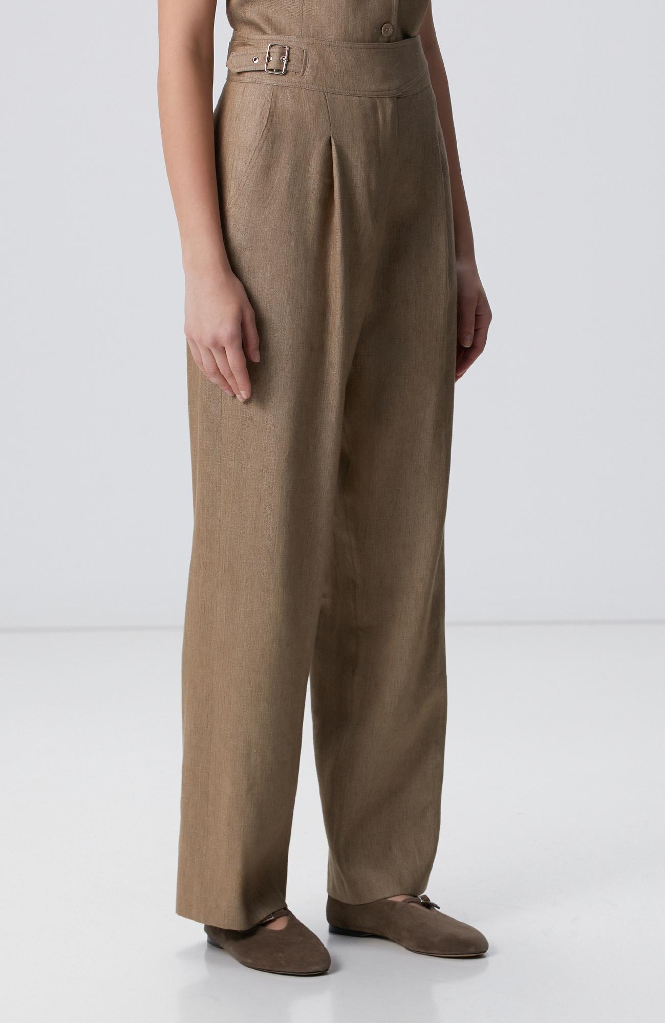 Network Kadın Vizon Melanj Keten Karışımlı Pantolon