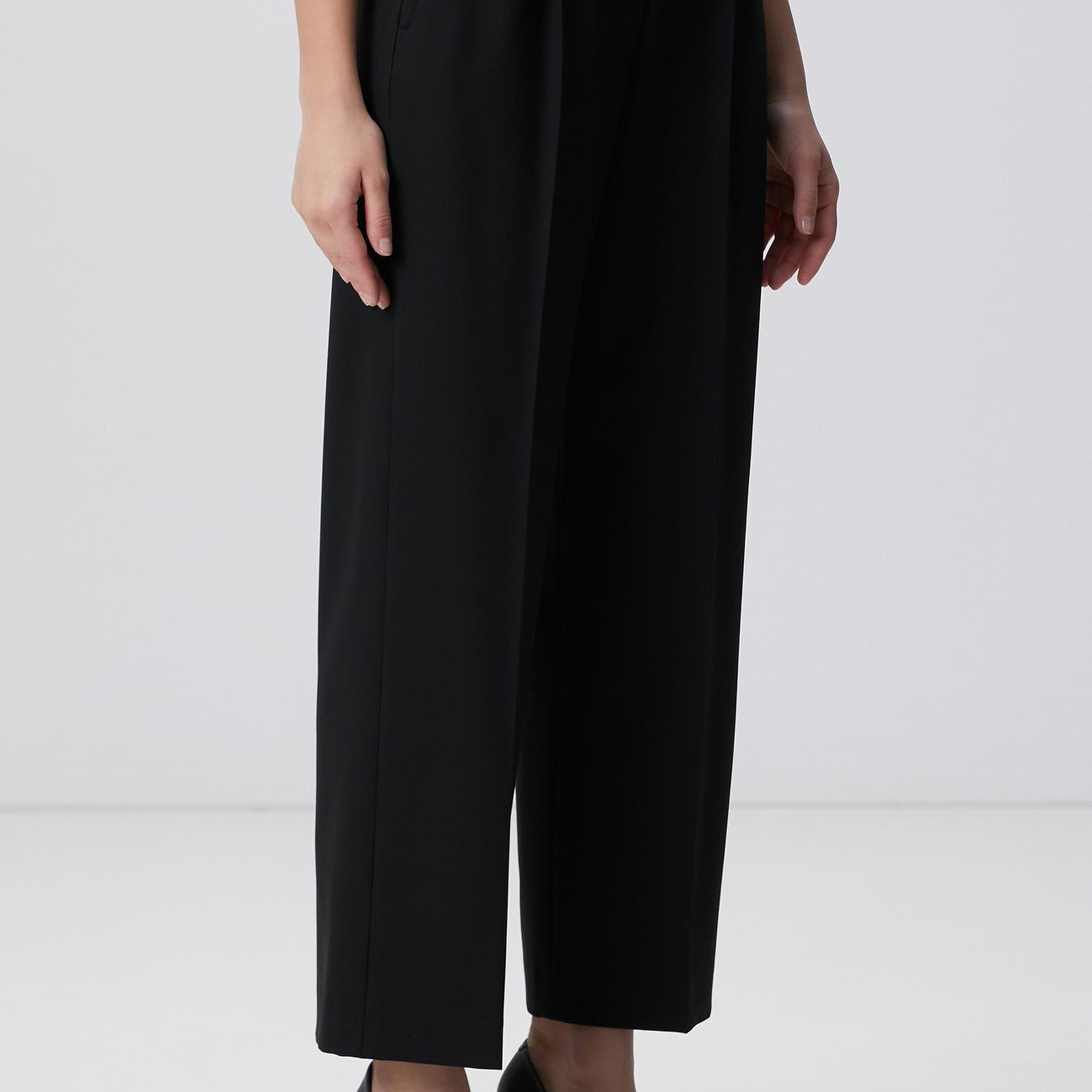 Network Kadın Siyah Pileli Yüksek Bel Pantolon