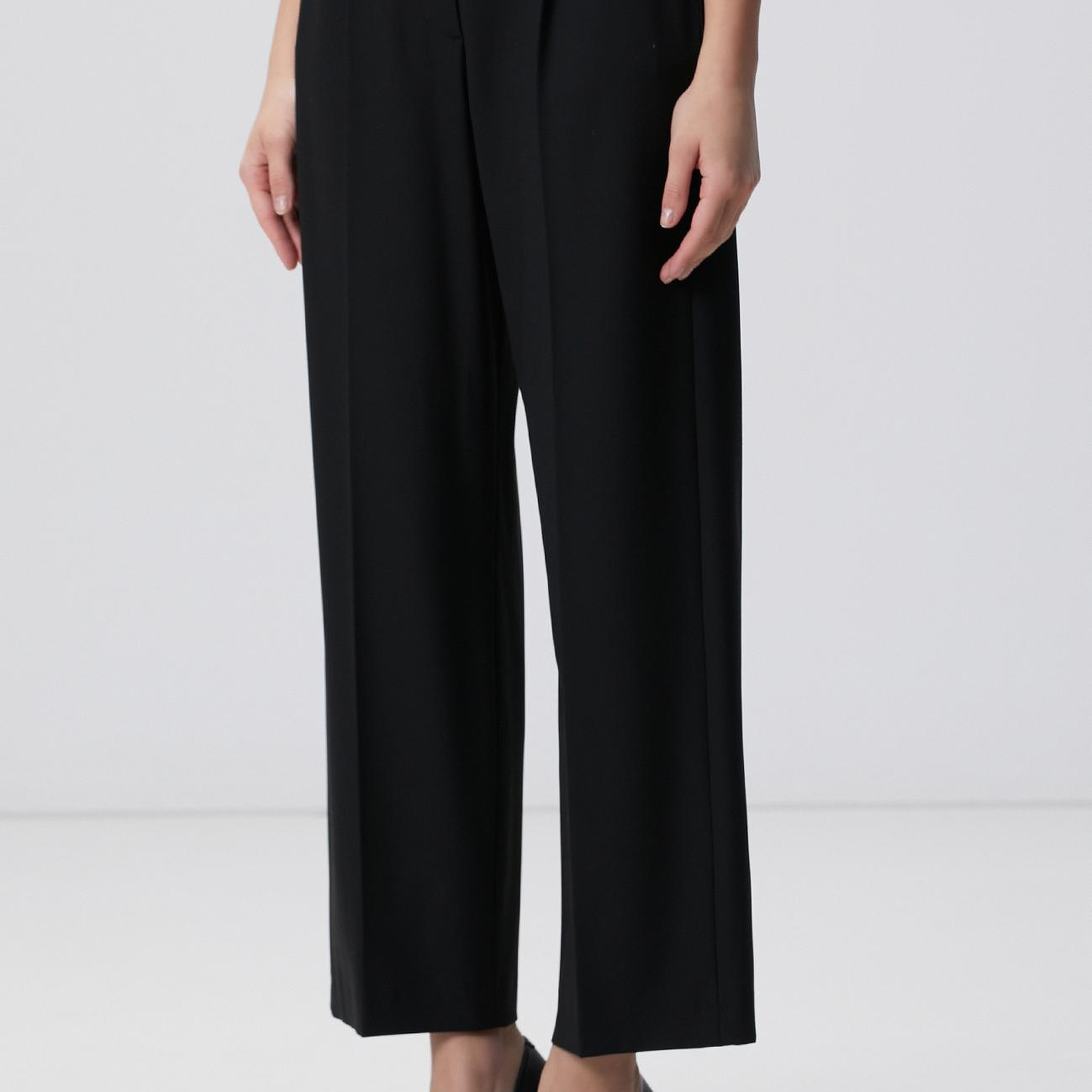 Network Kadın Siyah Pileli Yüksek Bel Pantolon