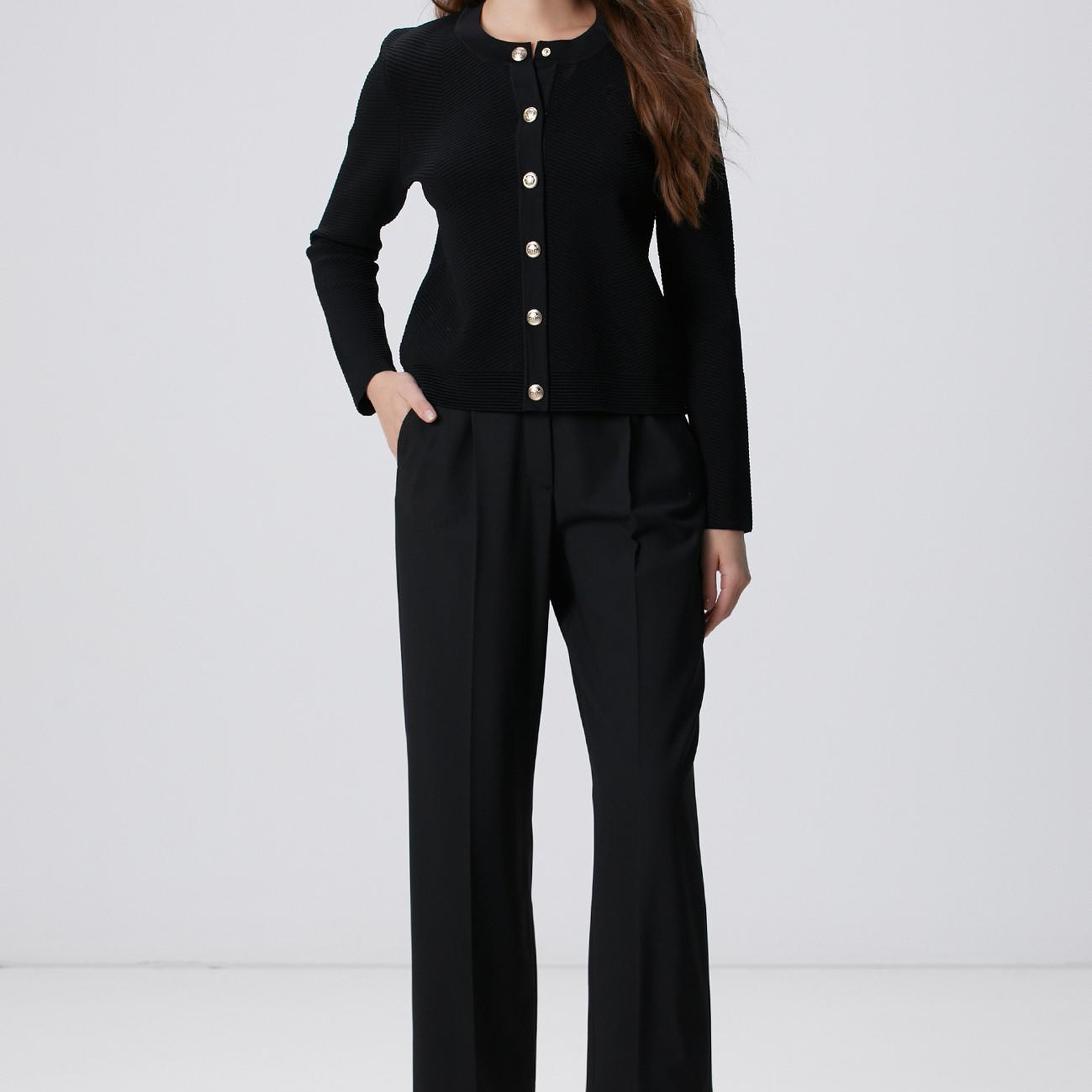 Network Kadın Siyah Pileli Yüksek Bel Pantolon
