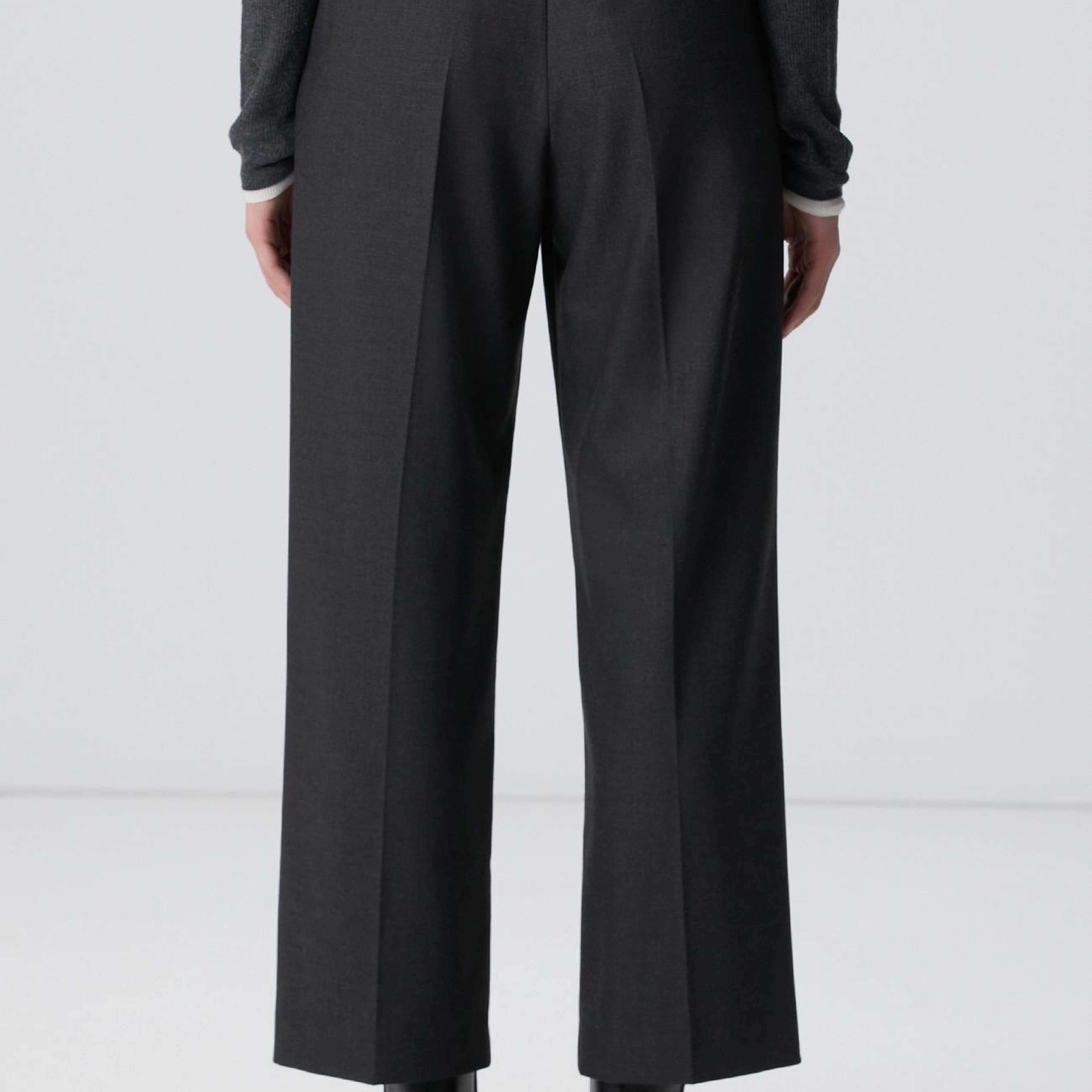 Network Kadın Koyu Gri Pileli Yüksek Bel Pantolon