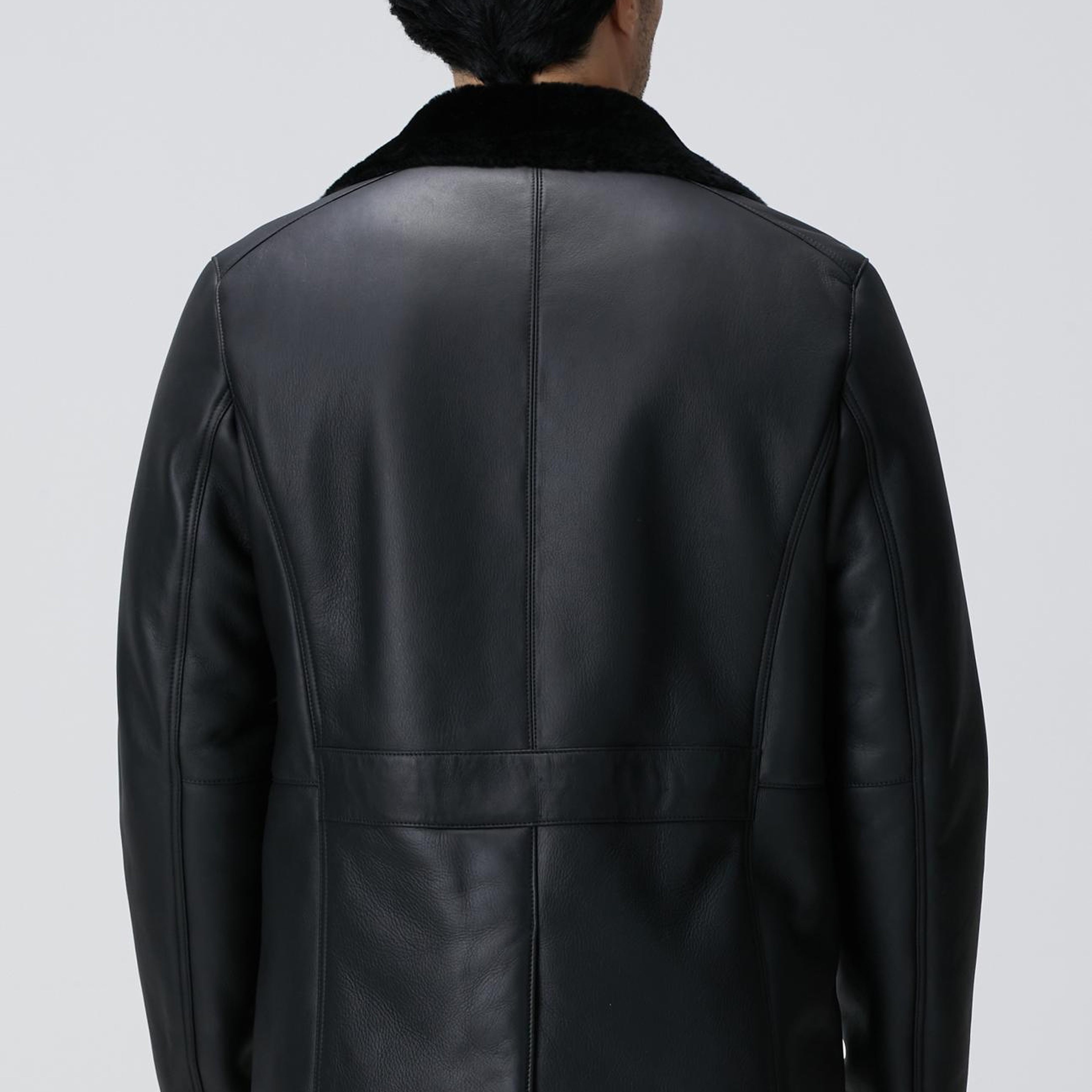 Network Erkek Limited Siyah Kruvaze Yaka Deri Kaban