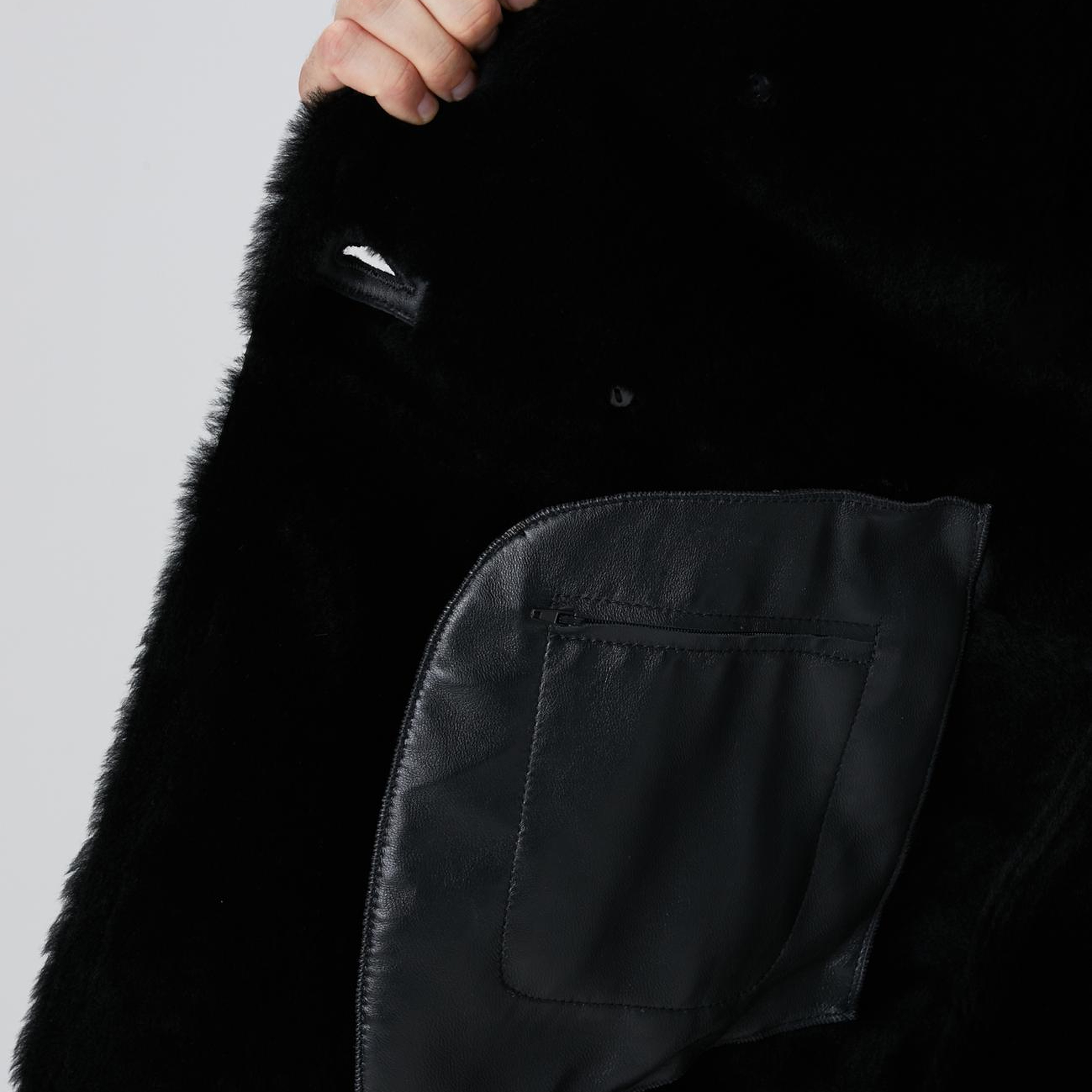 Network Erkek Limited Siyah Kruvaze Yaka Deri Kaban