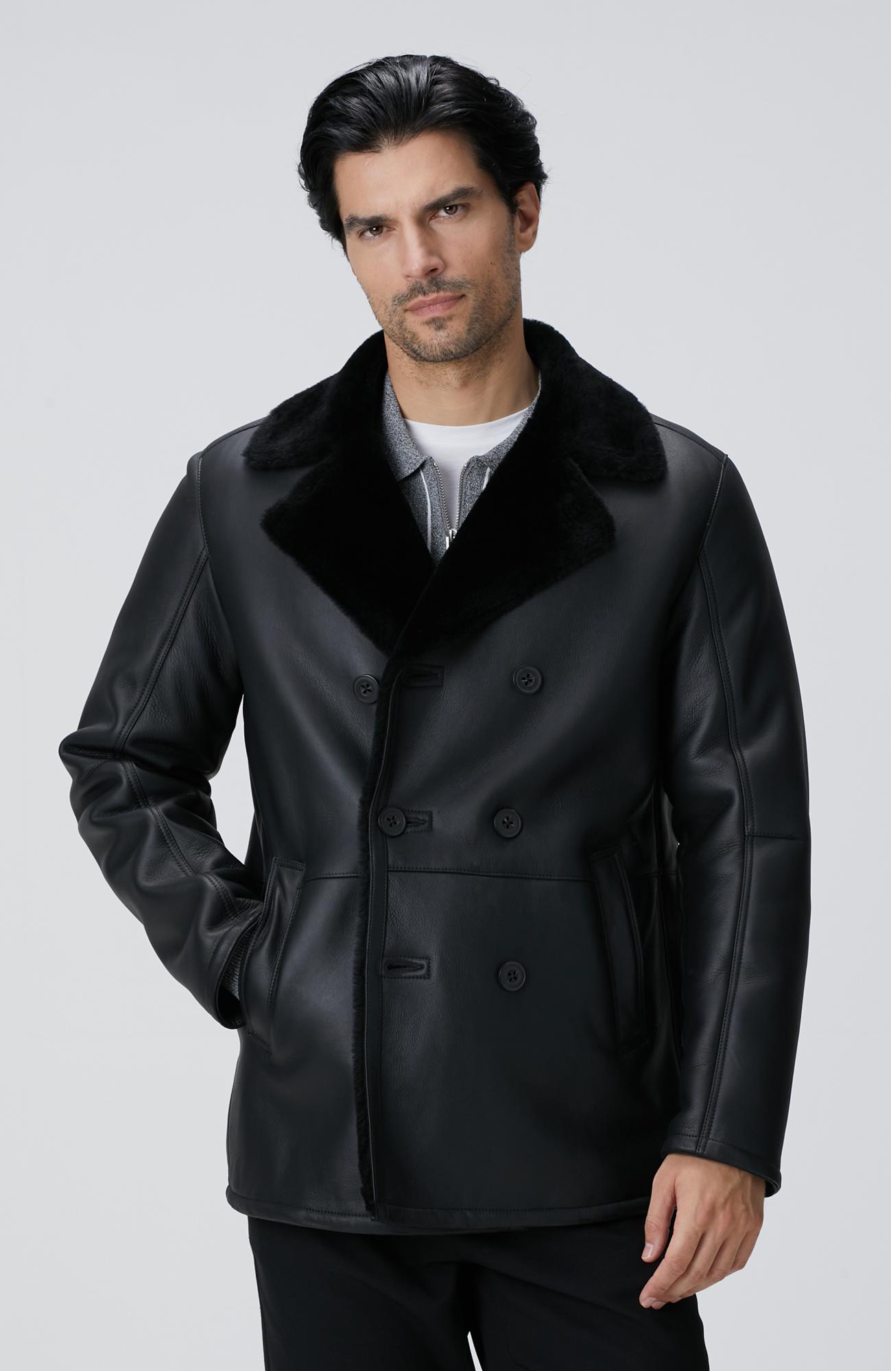 Network Erkek Limited Siyah Kruvaze Yaka Deri Kaban