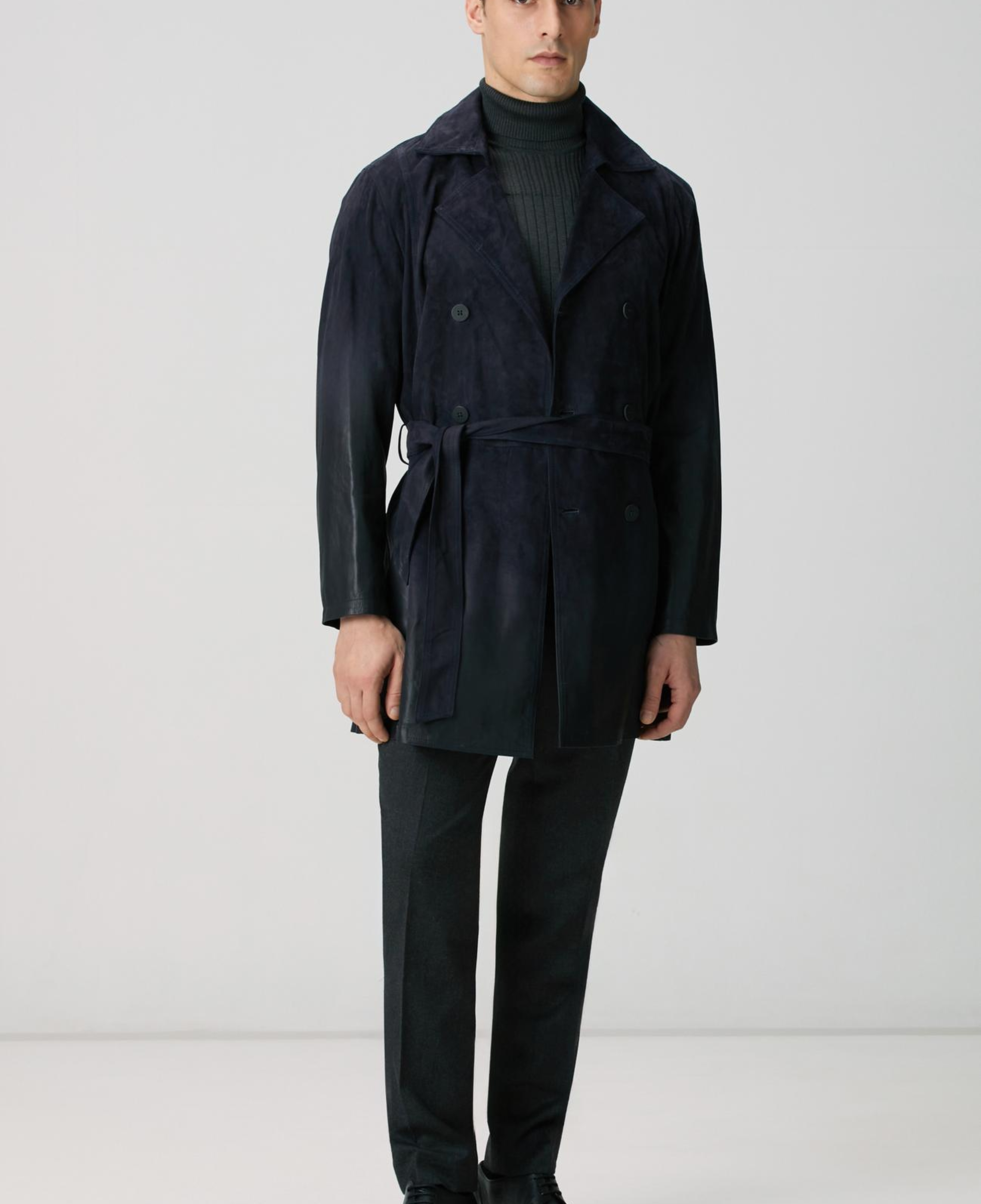 Network Erkek Limited Lacivert Degrade Süet Pardesü