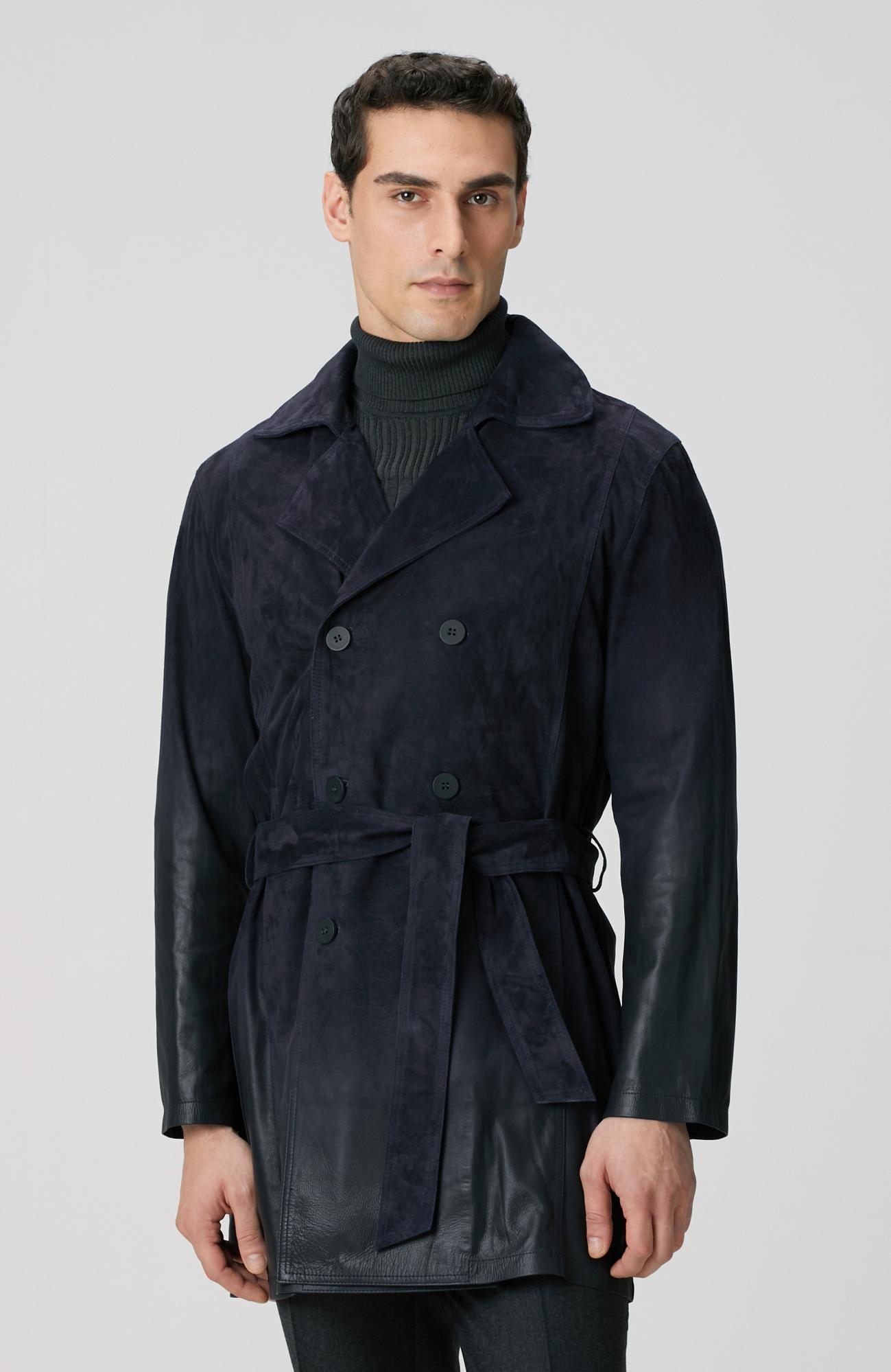 Network Erkek Limited Lacivert Degrade Süet Pardesü