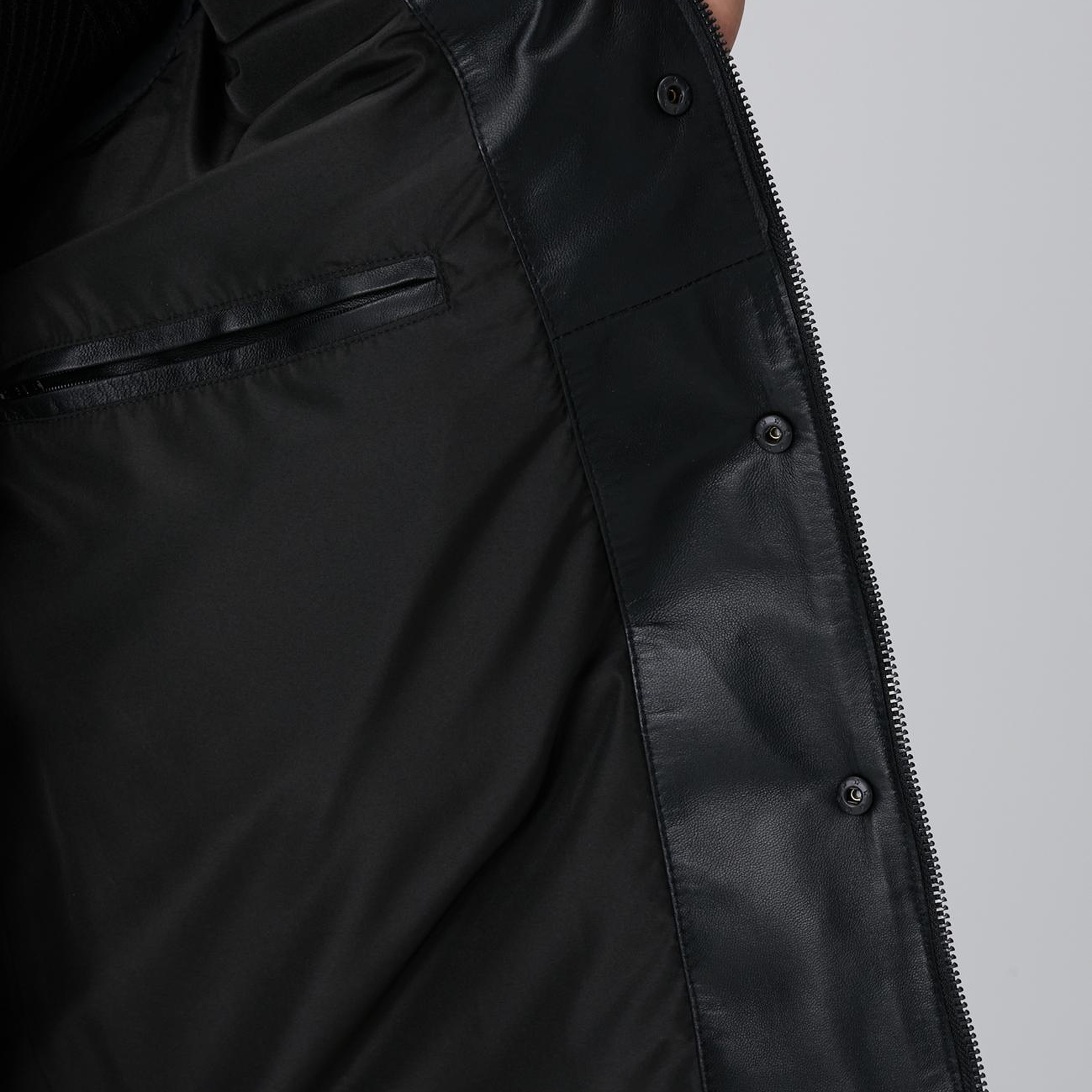 Network Erkek Siyah Kapitoneli Deri Mont