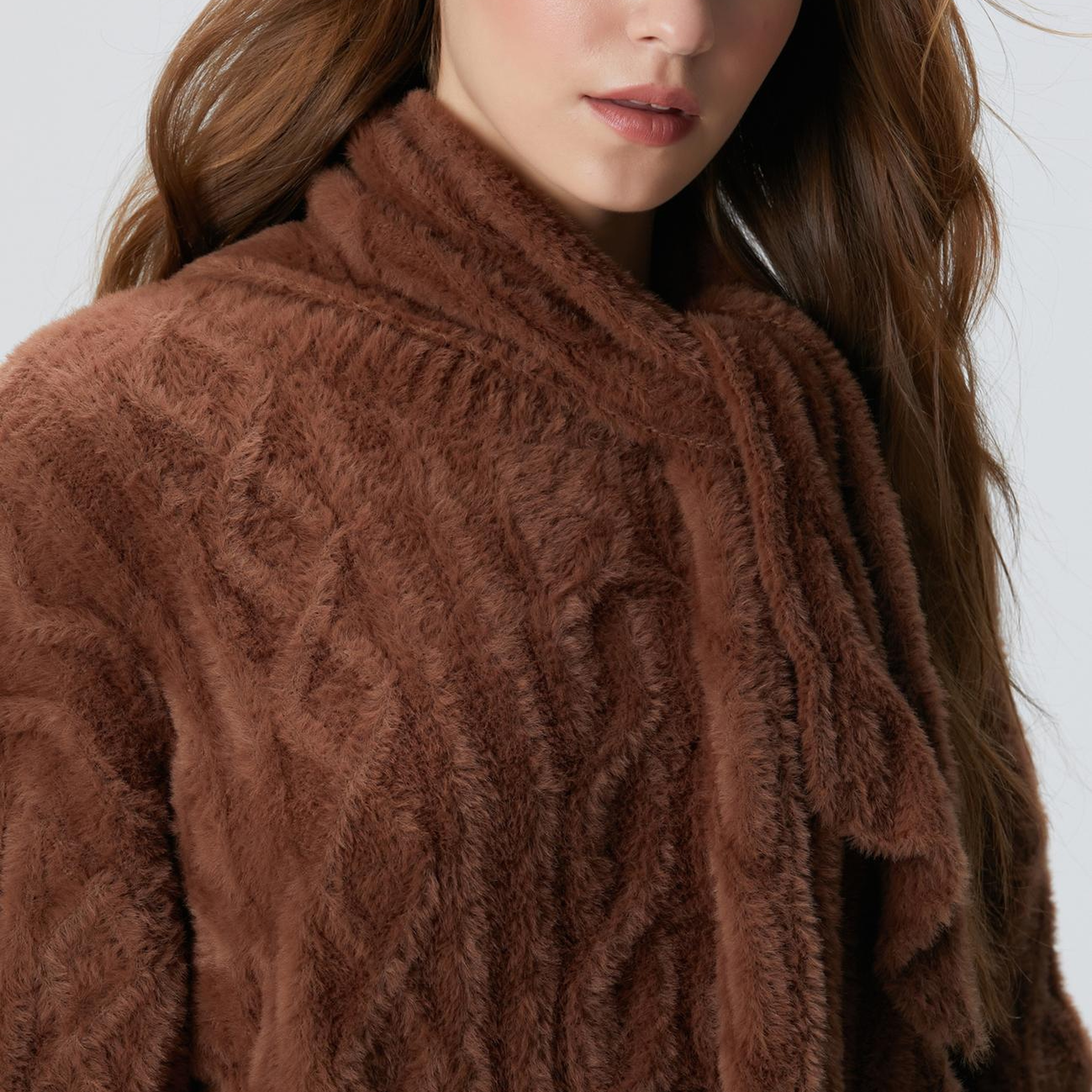 Network Kadın Acı Kahve Saç Örgü Kazak