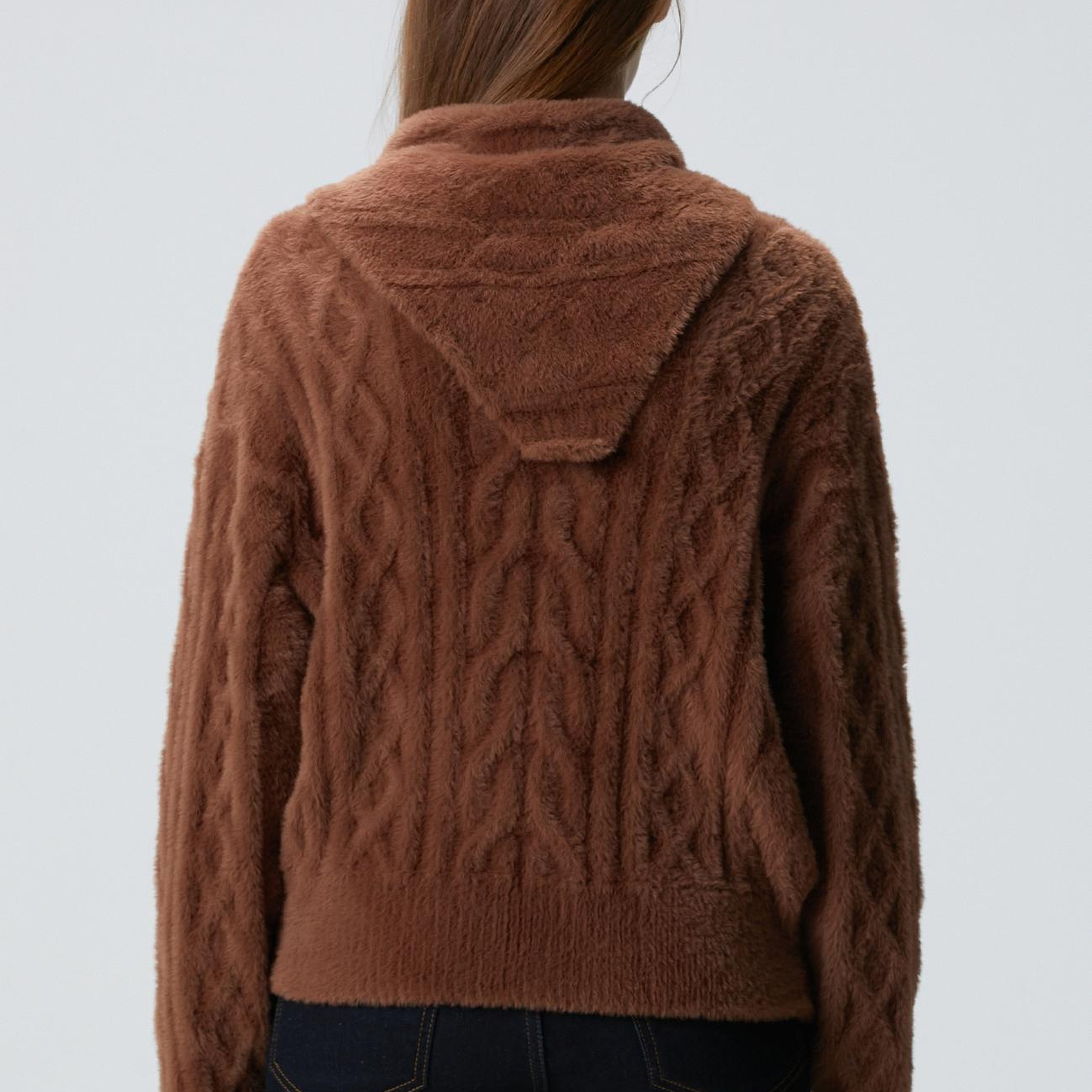 Network Kadın Acı Kahve Saç Örgü Kazak