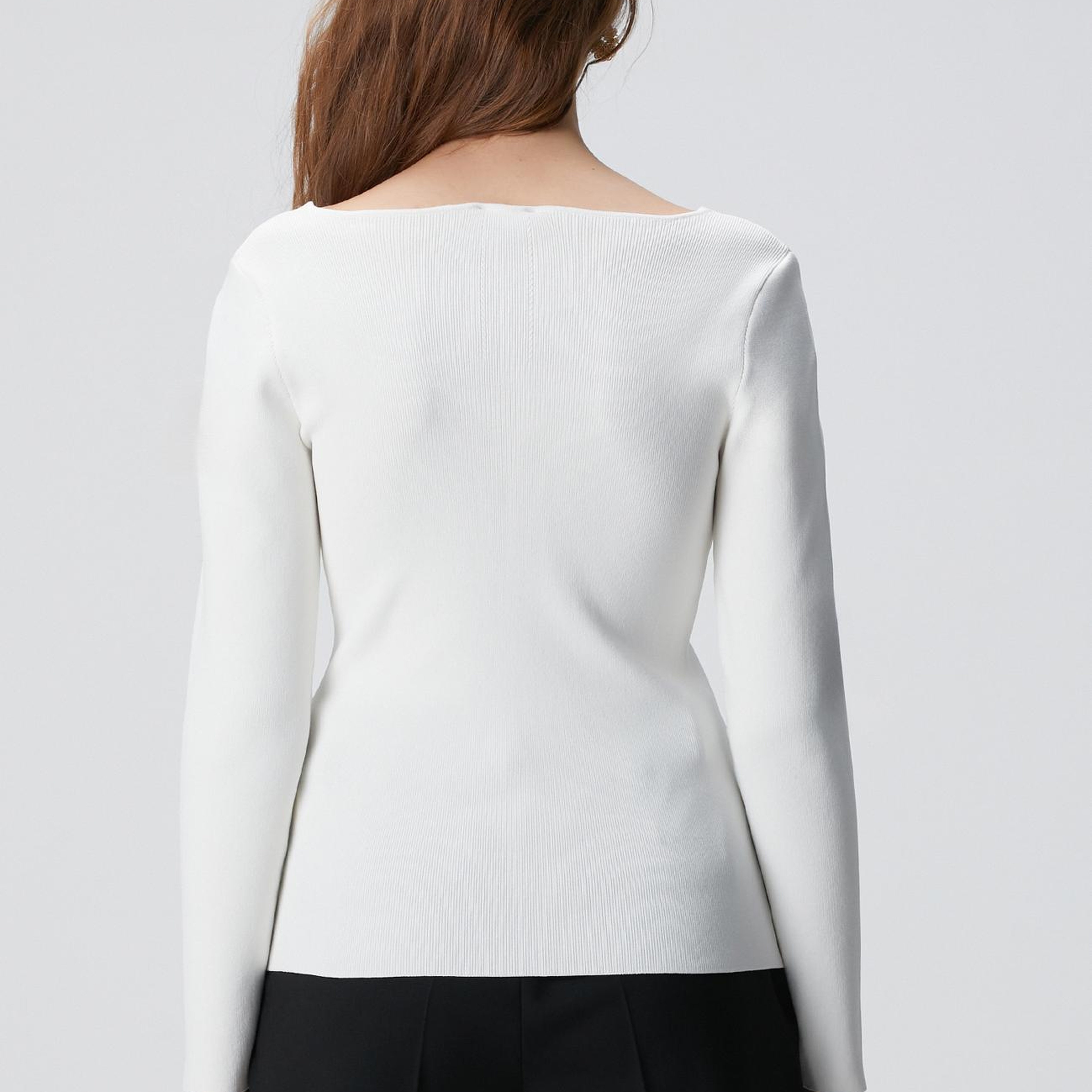 Network Kadın Kırık Beyaz V Yaka Basic Kazak