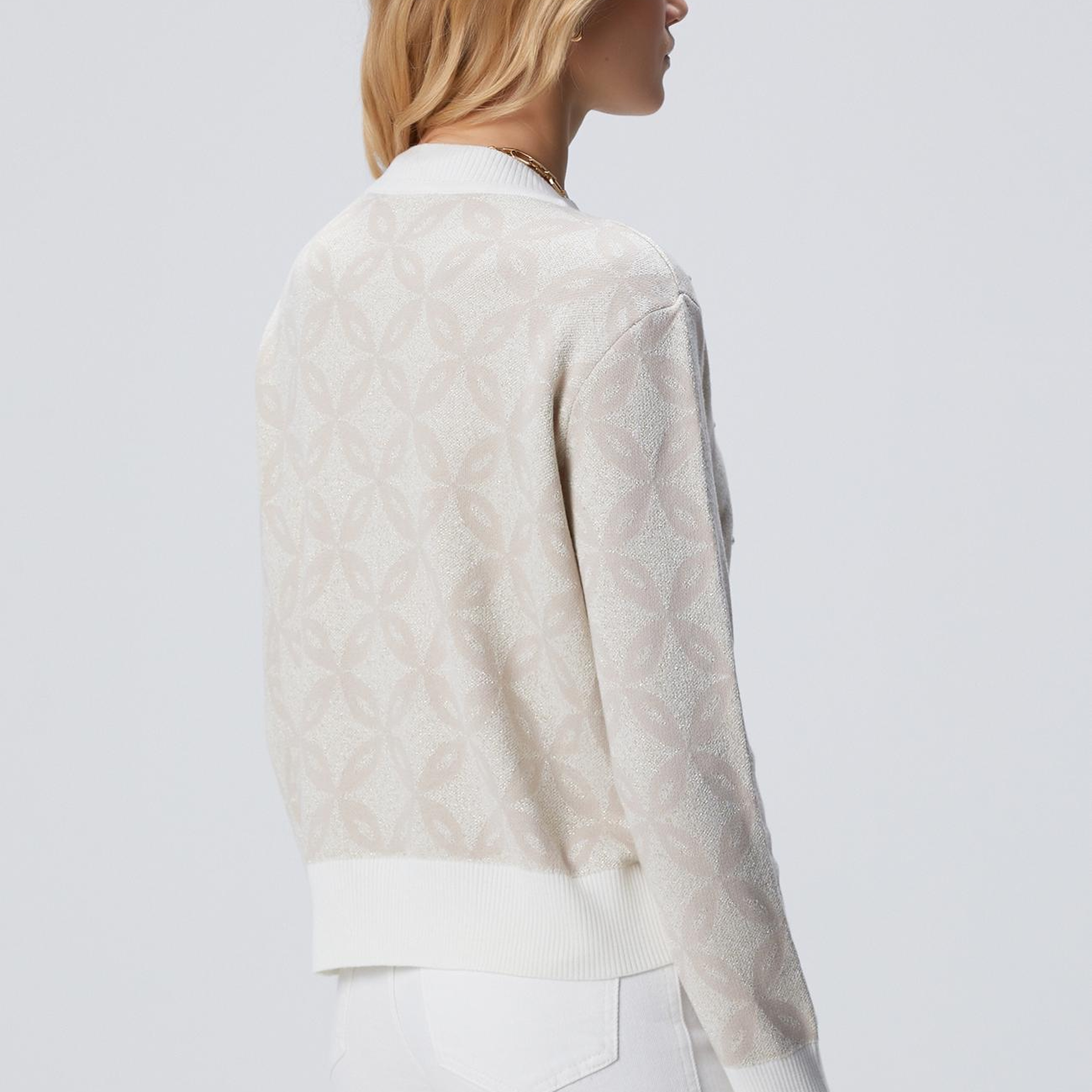 Network Kadın Kırık Beyaz Simli Triko Kazak