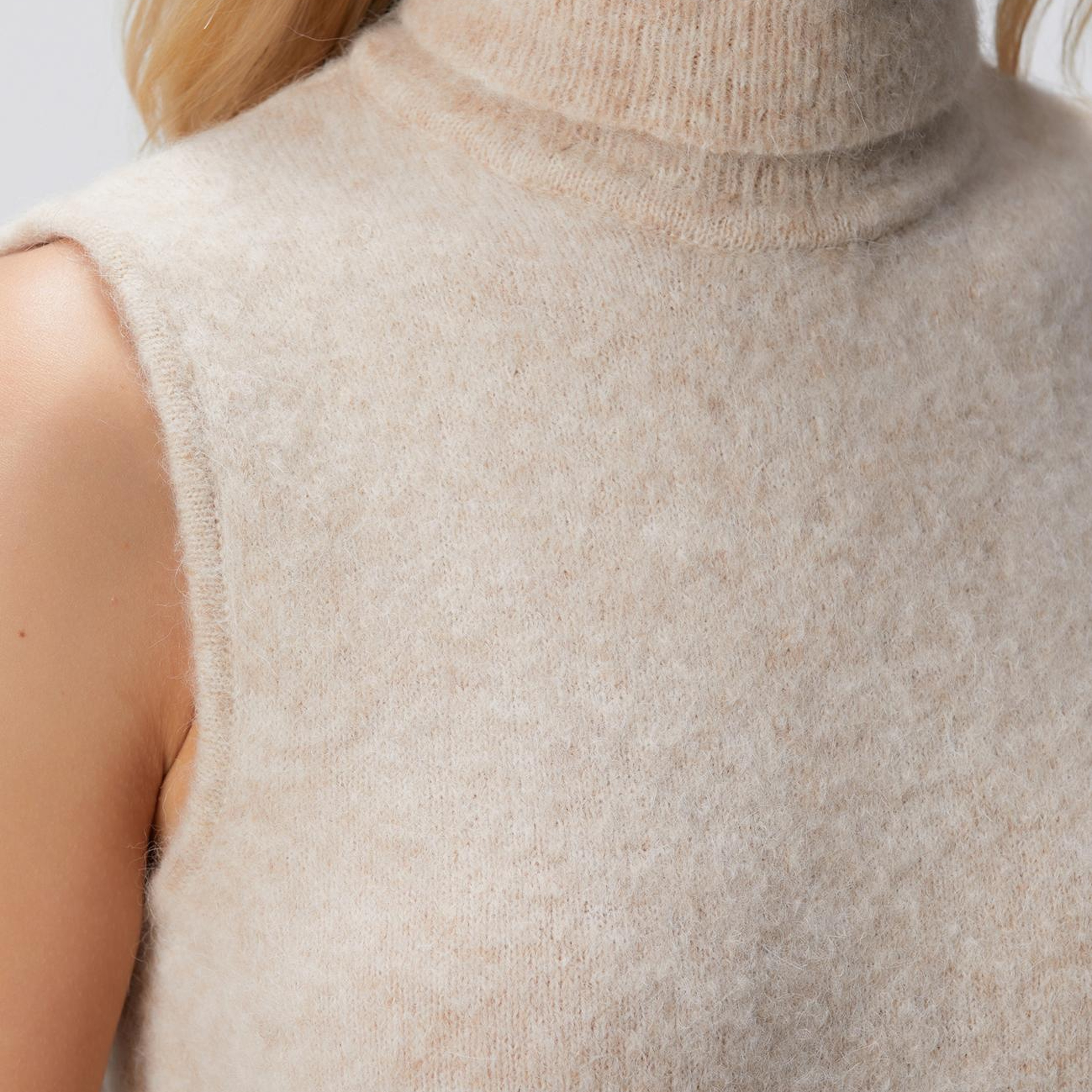 Network Kadın Limited Bej Melanj Alpaka Karışımlı Triko Kazak