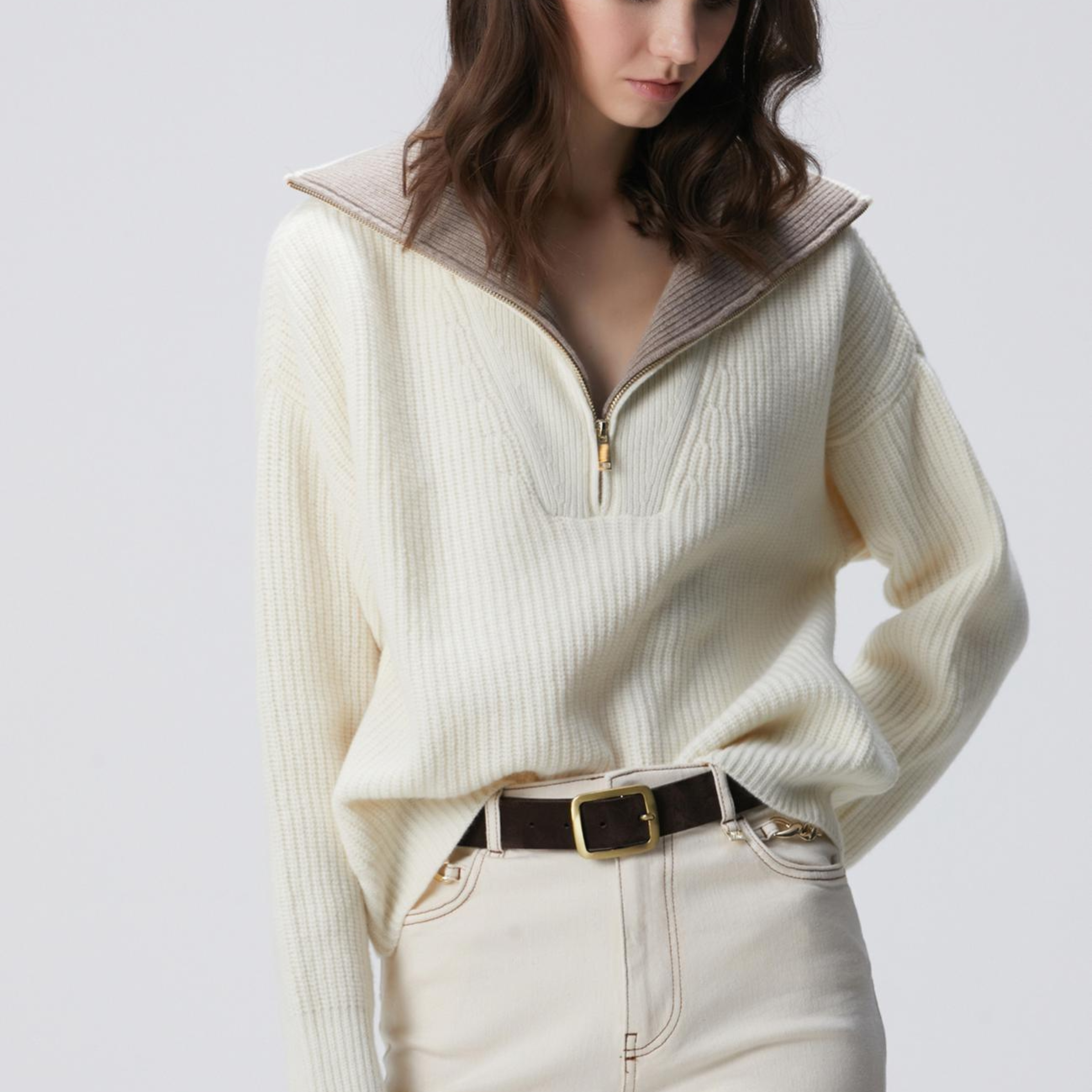 Network Kadın Limited Kırık Beyaz Yün Kazak