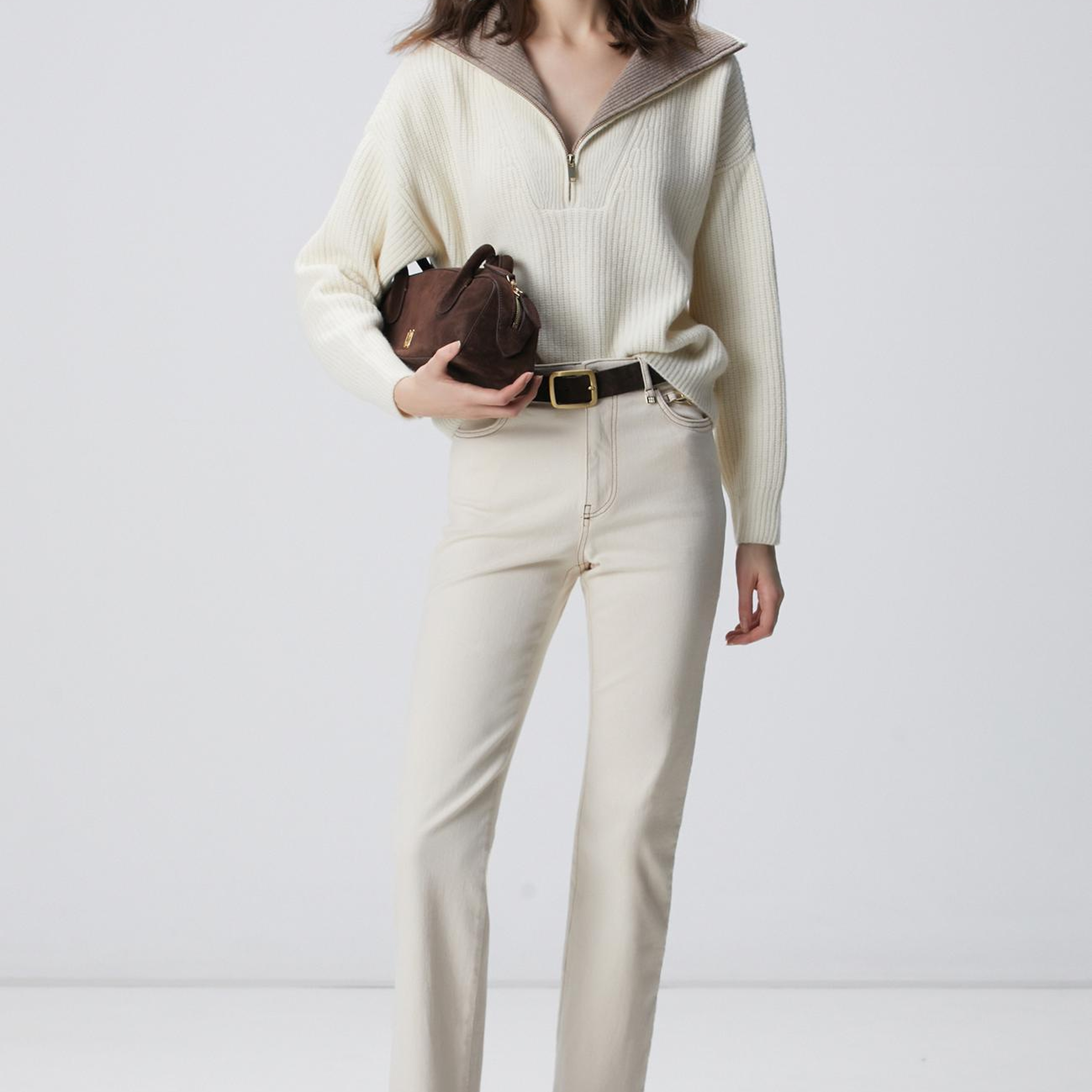 Network Kadın Limited Kırık Beyaz Yün Kazak