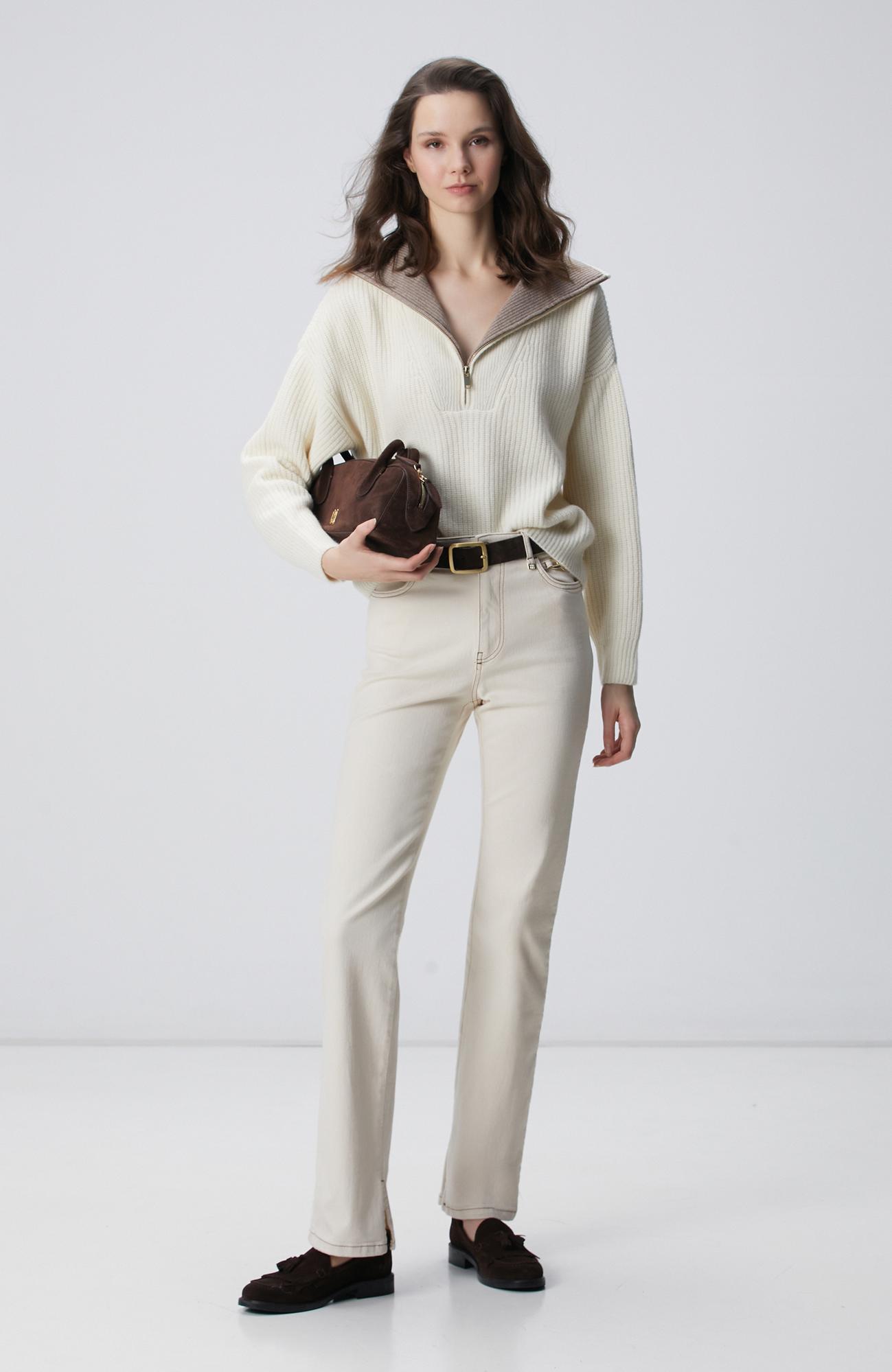 Network Kadın Limited Kırık Beyaz Yün Kazak