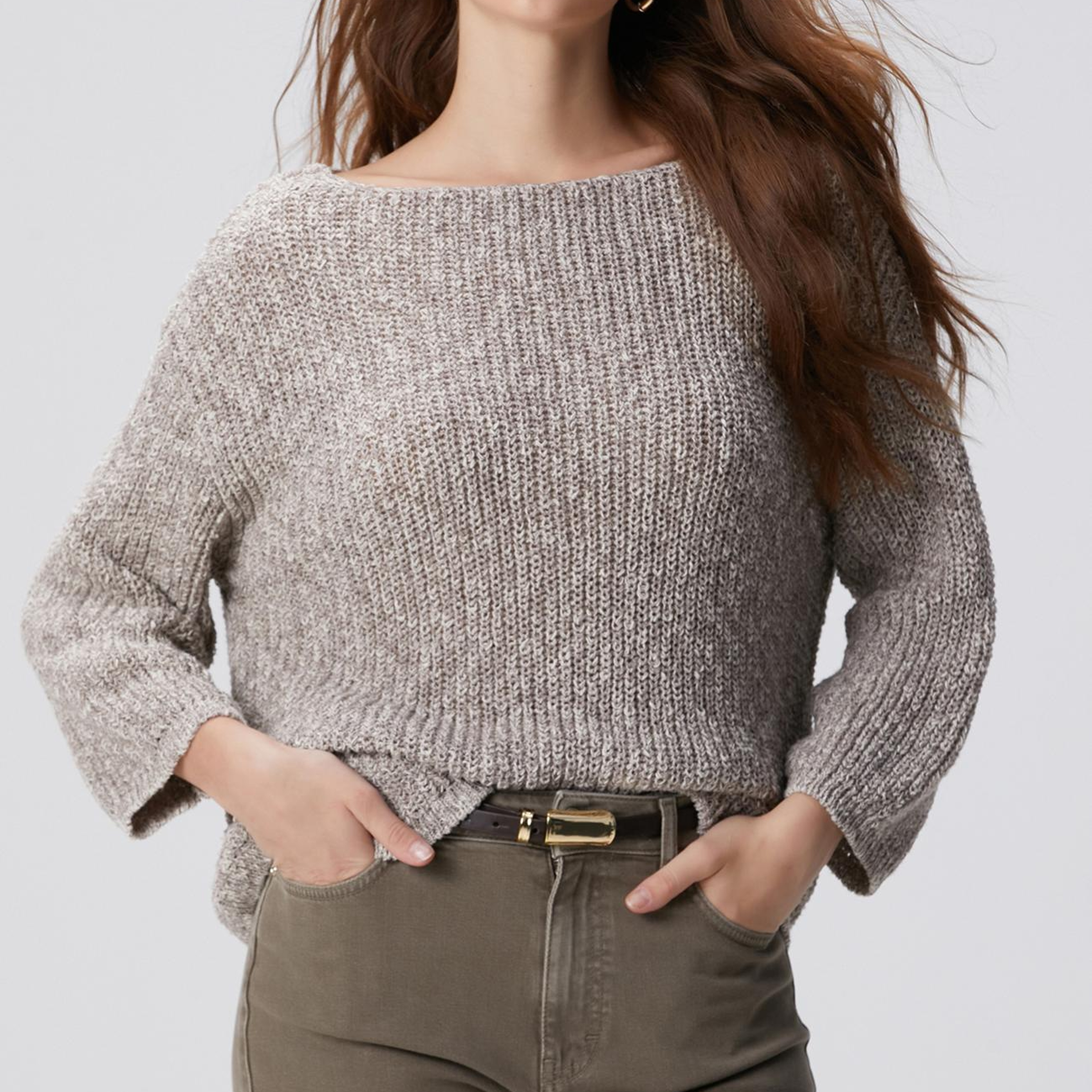 Network Kadın Vizon Melanj Triko Kazak