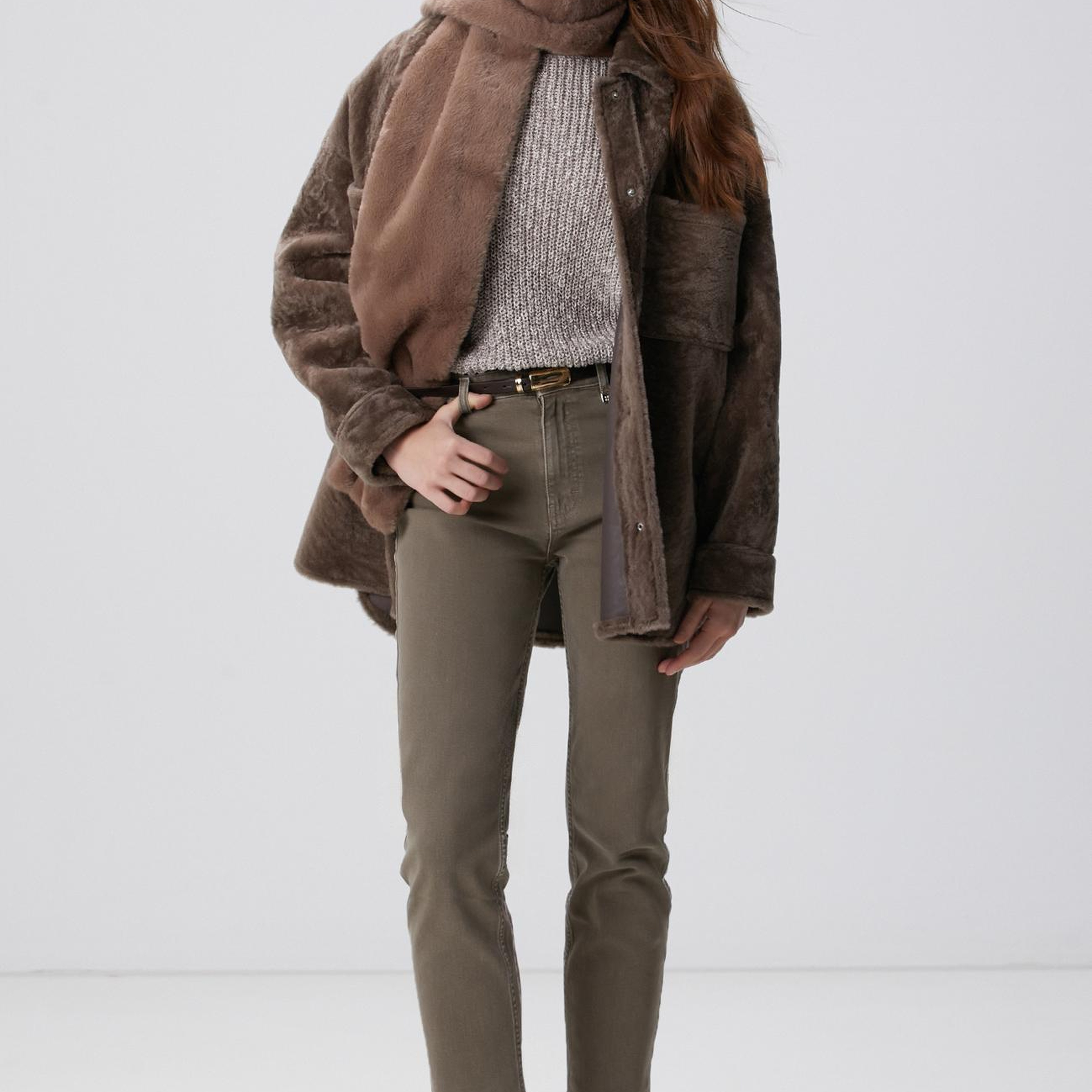 Network Kadın Vizon Melanj Triko Kazak