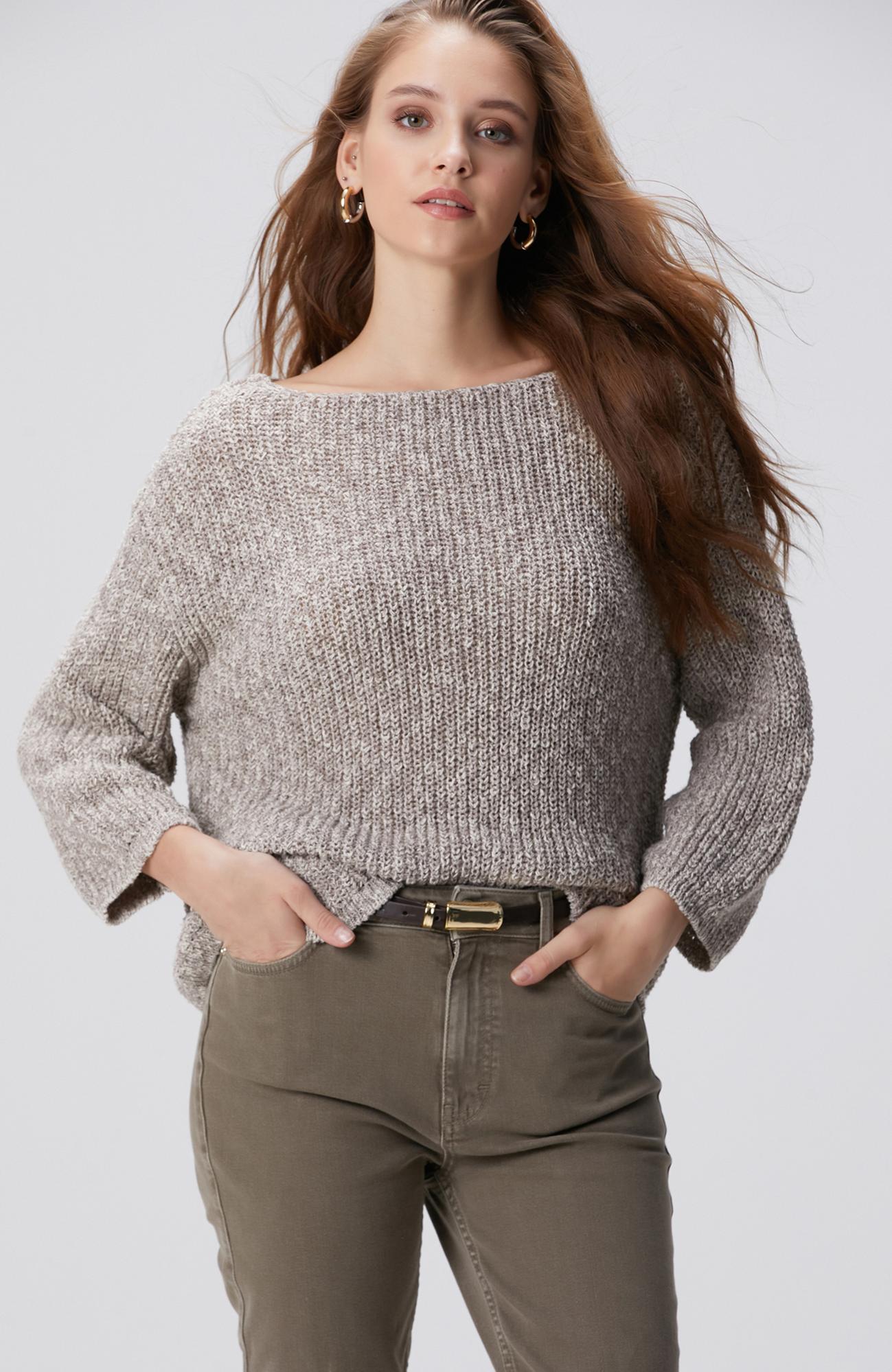 Network Kadın Vizon Melanj Triko Kazak