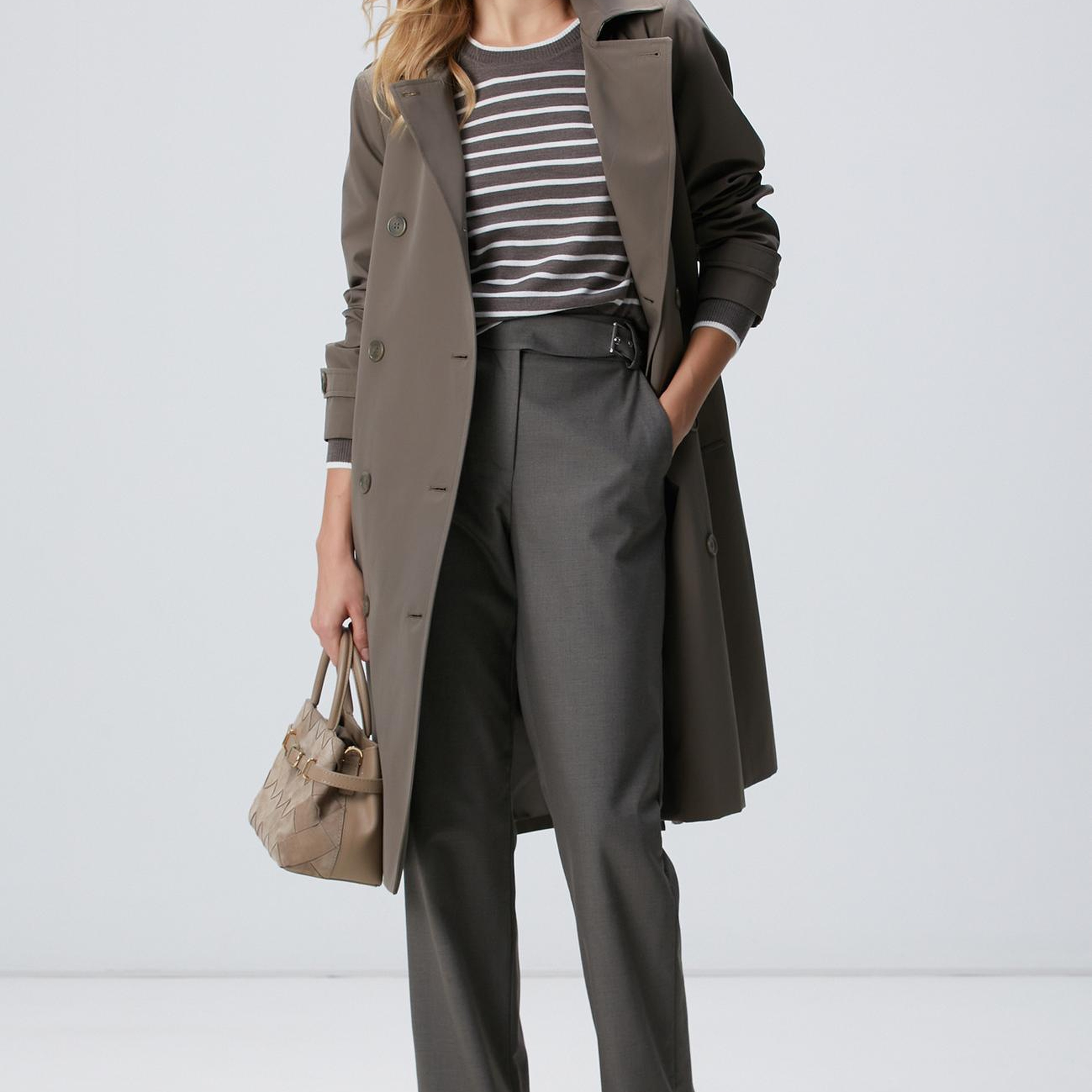 Network Kadın Vizon Kırık Beyaz Çizgili Yün Kazak