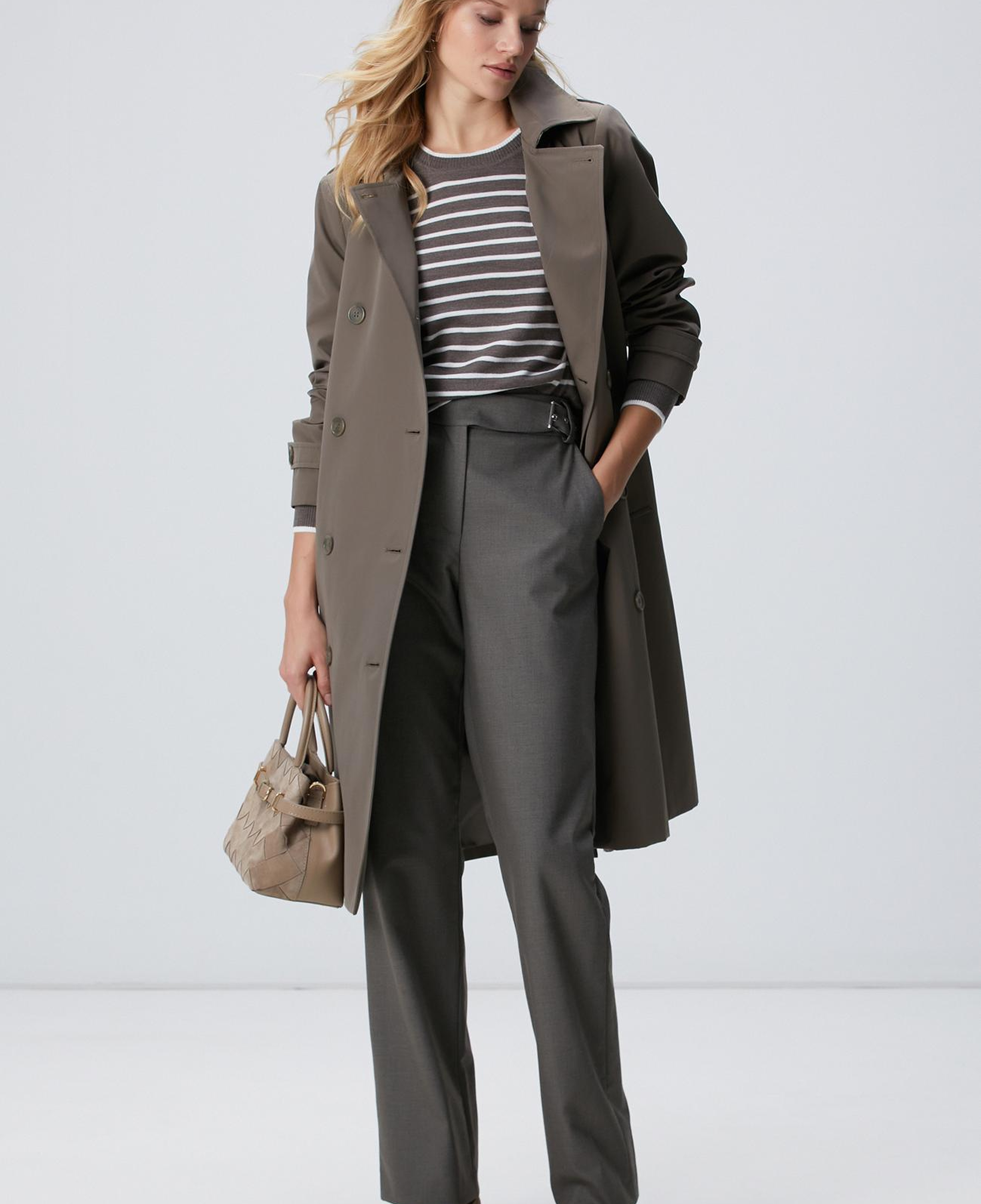 Network Kadın Vizon Kırık Beyaz Çizgili Yün Kazak