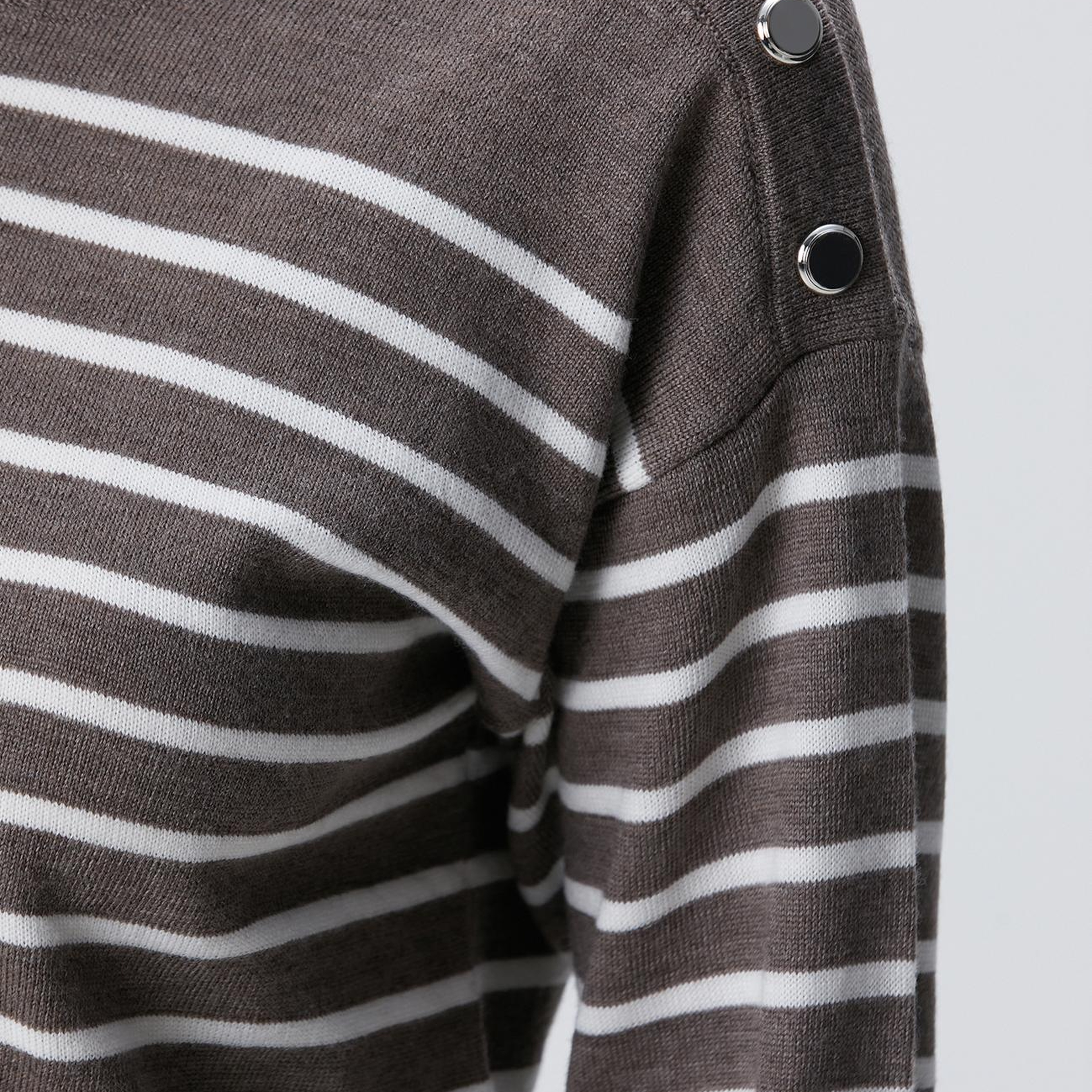 Network Kadın Vizon Kırık Beyaz Çizgili Yün Kazak