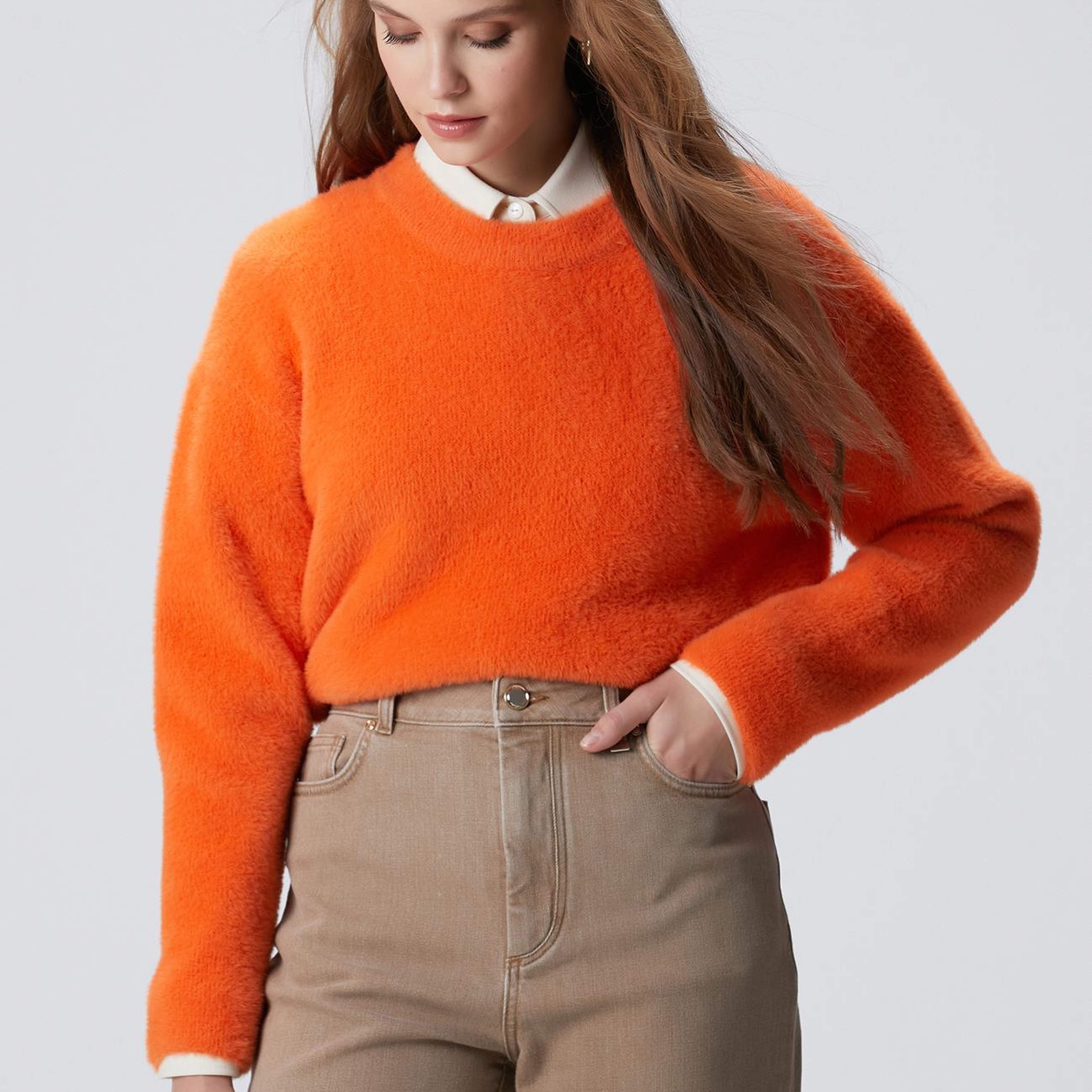 Network Kadın Turuncu Triko Kazak