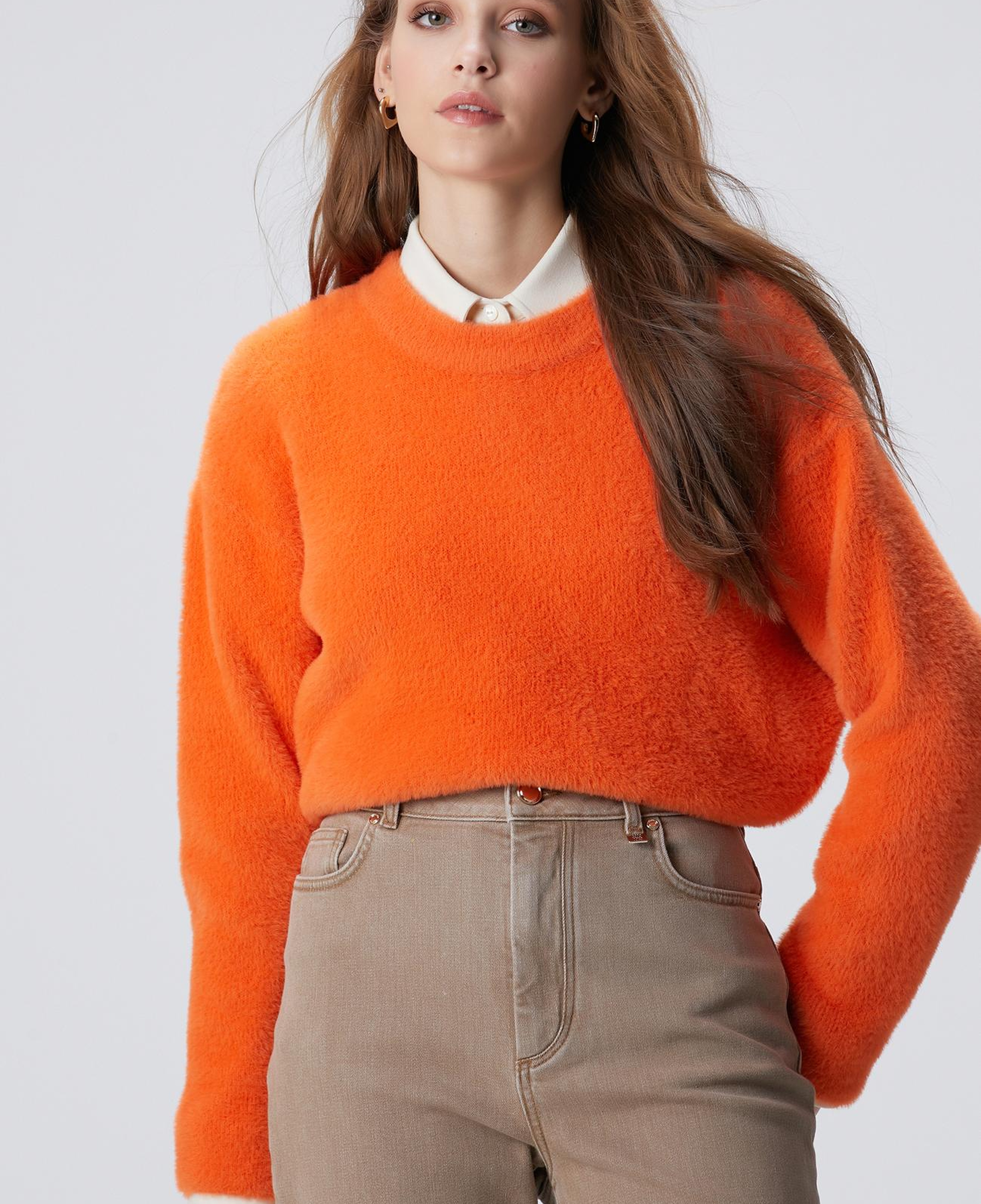 Network Kadın Turuncu Triko Kazak