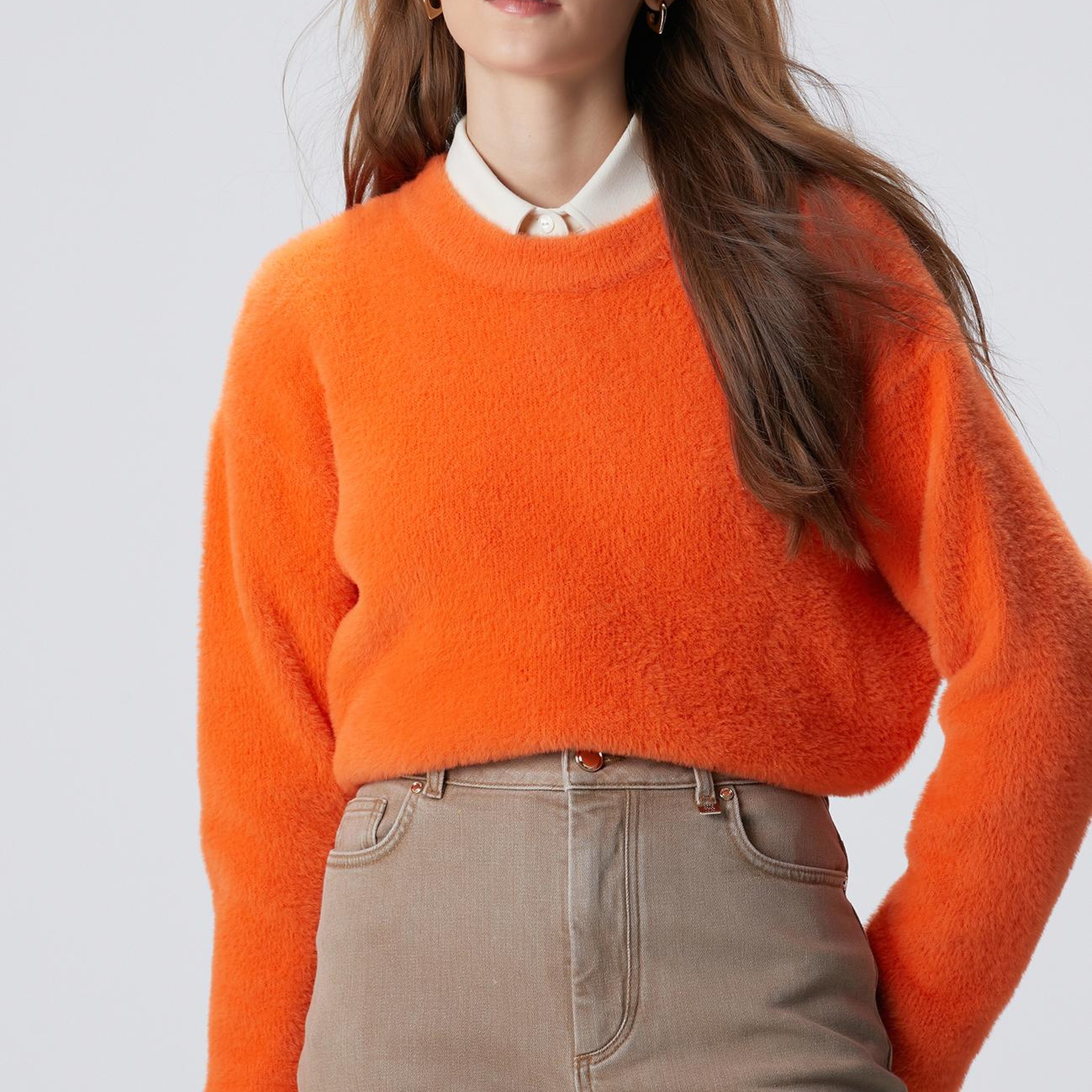 Network Kadın Turuncu Triko Kazak