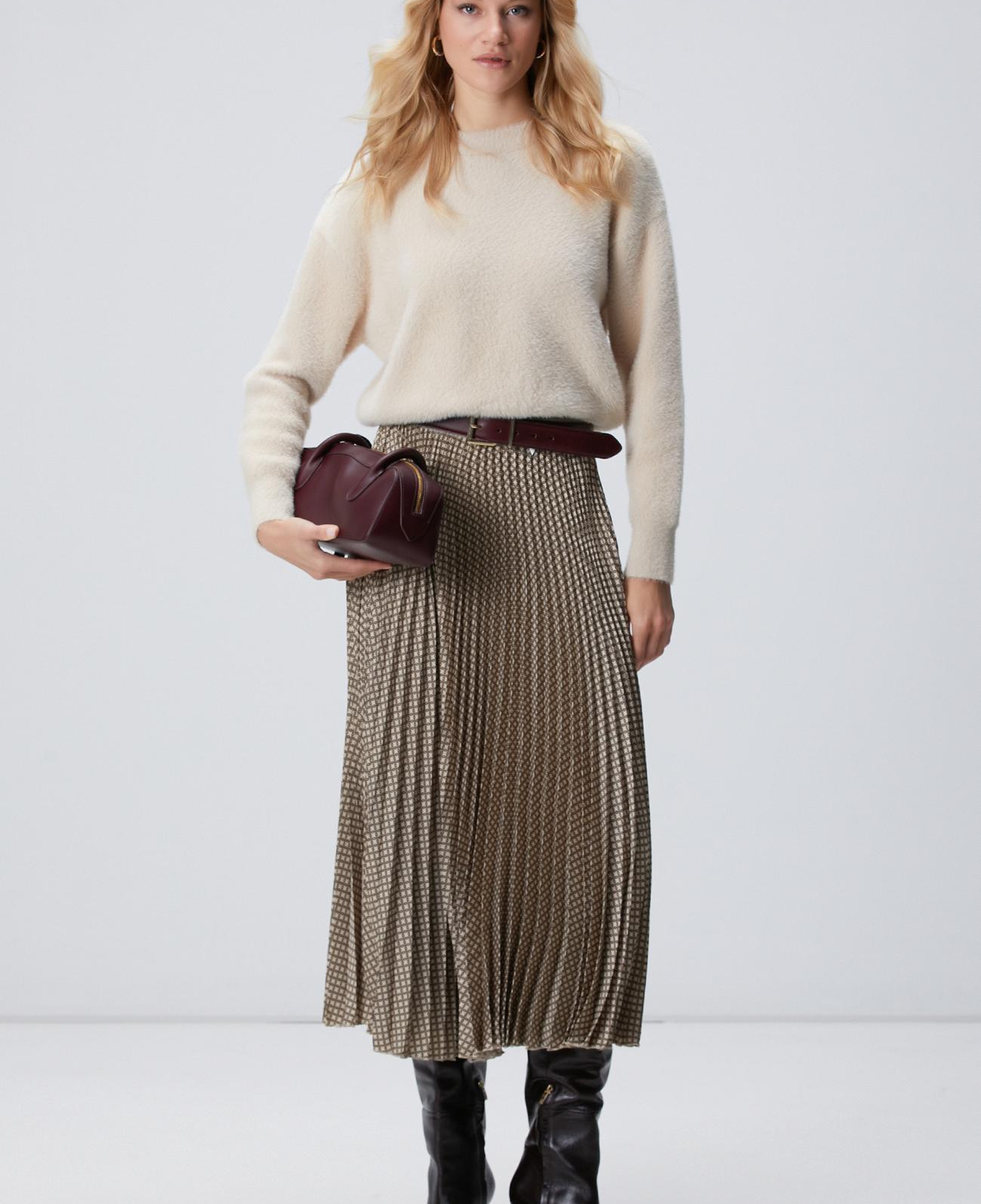 Network Kadın Bej Triko Kazak