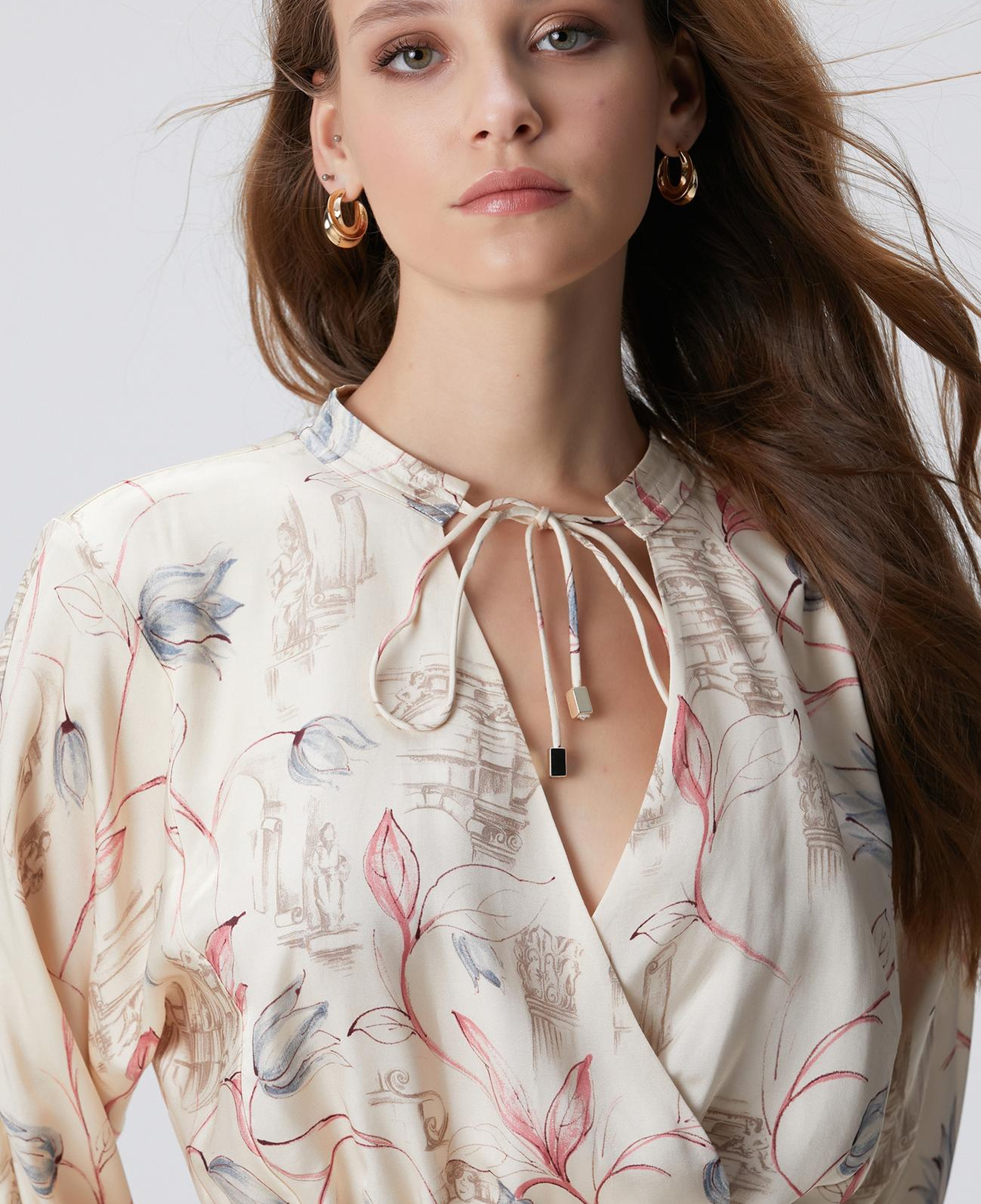 Network Kadın Açık Bej Desenli Mini Elbise