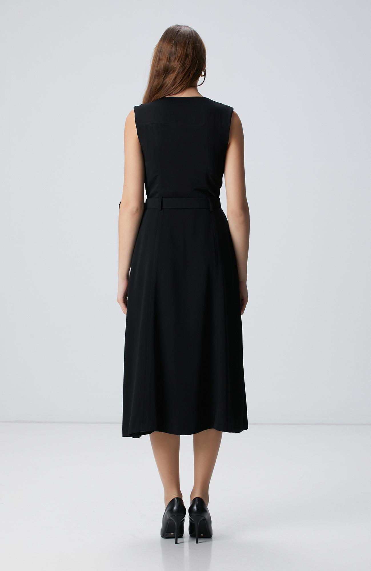 Network Kadın Siyah Midi Elbise