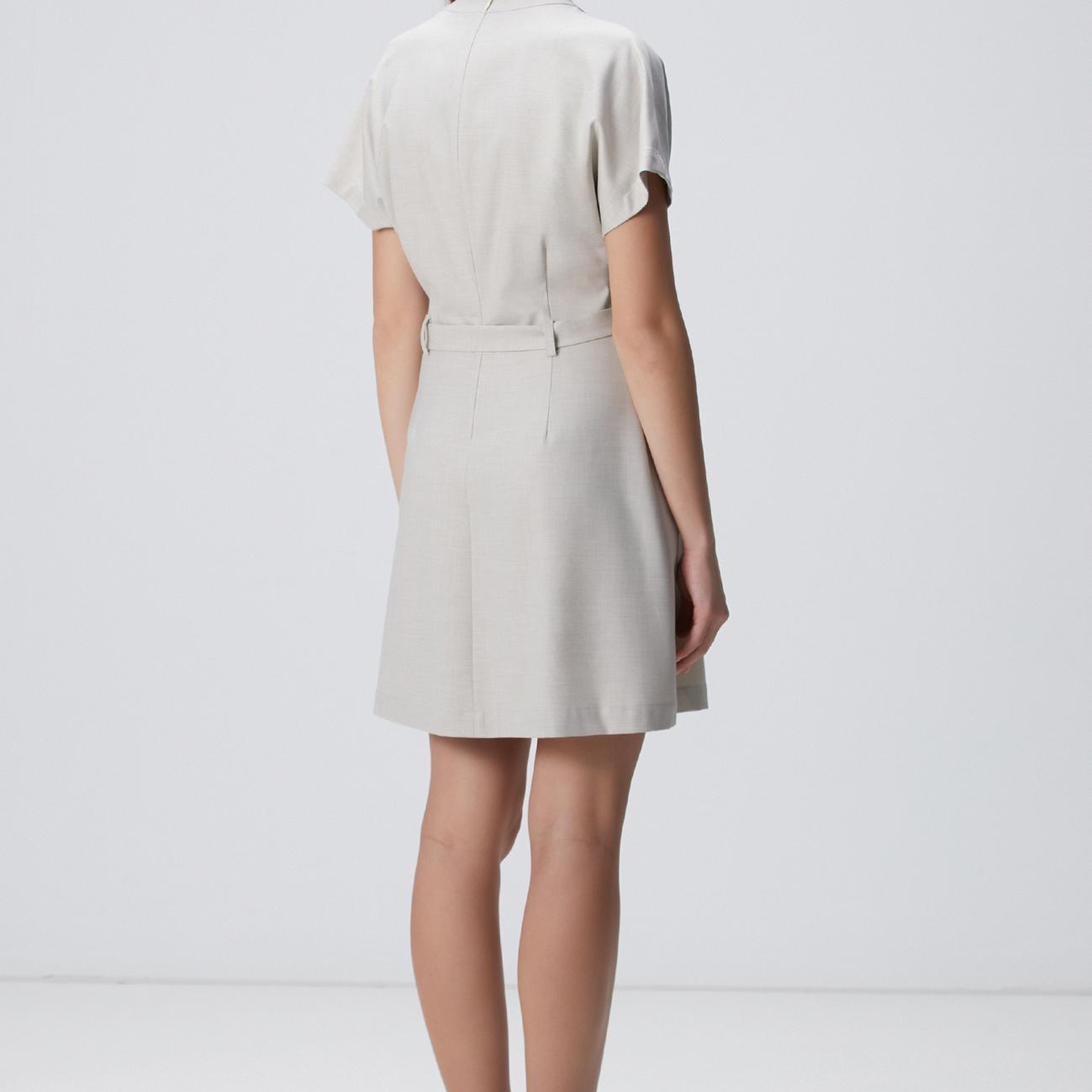 Network Kadın Bej Kemerli Mini Elbise