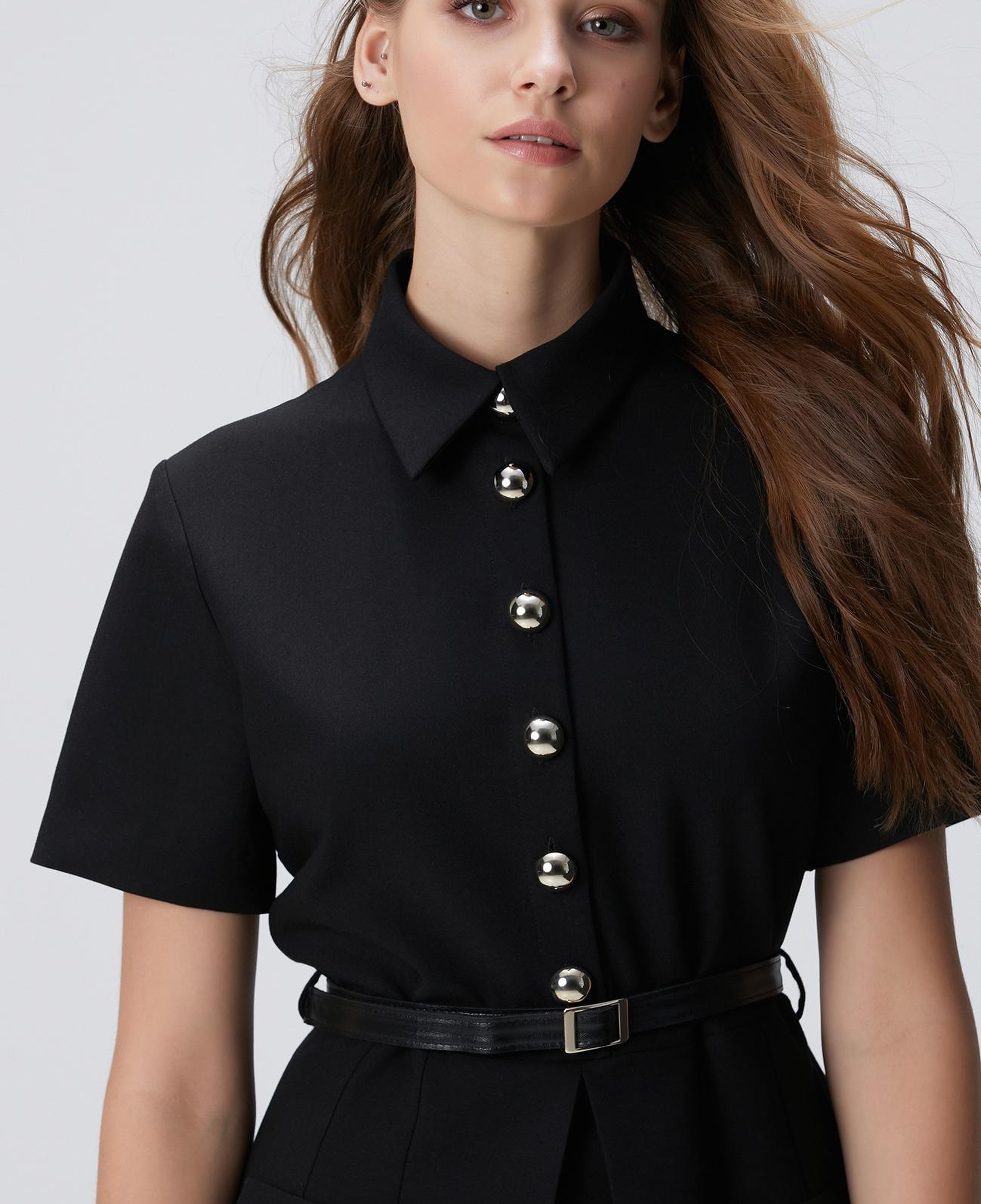 Network Kadın Siyah Kemerli Mini Elbise