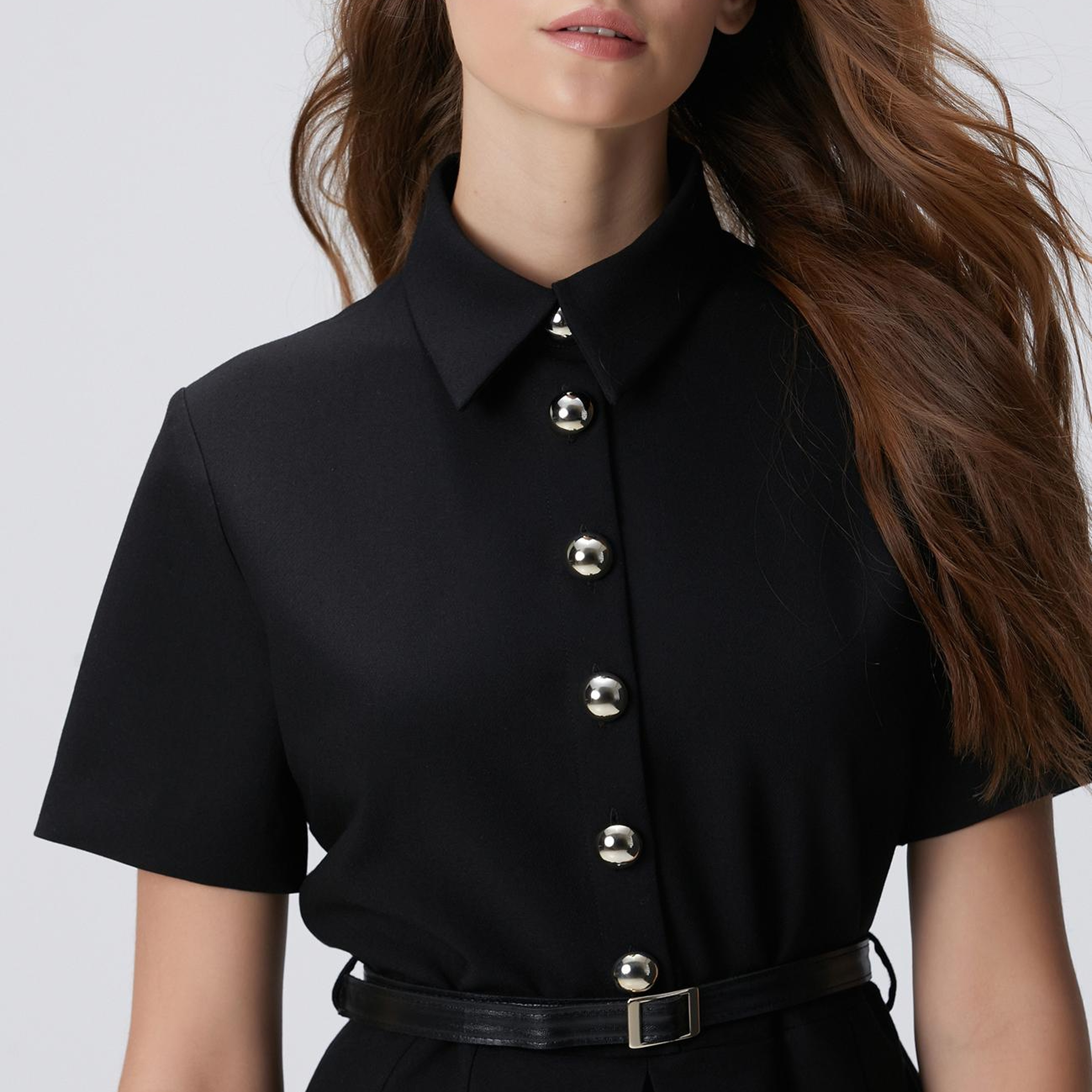 Network Kadın Siyah Kemerli Mini Elbise