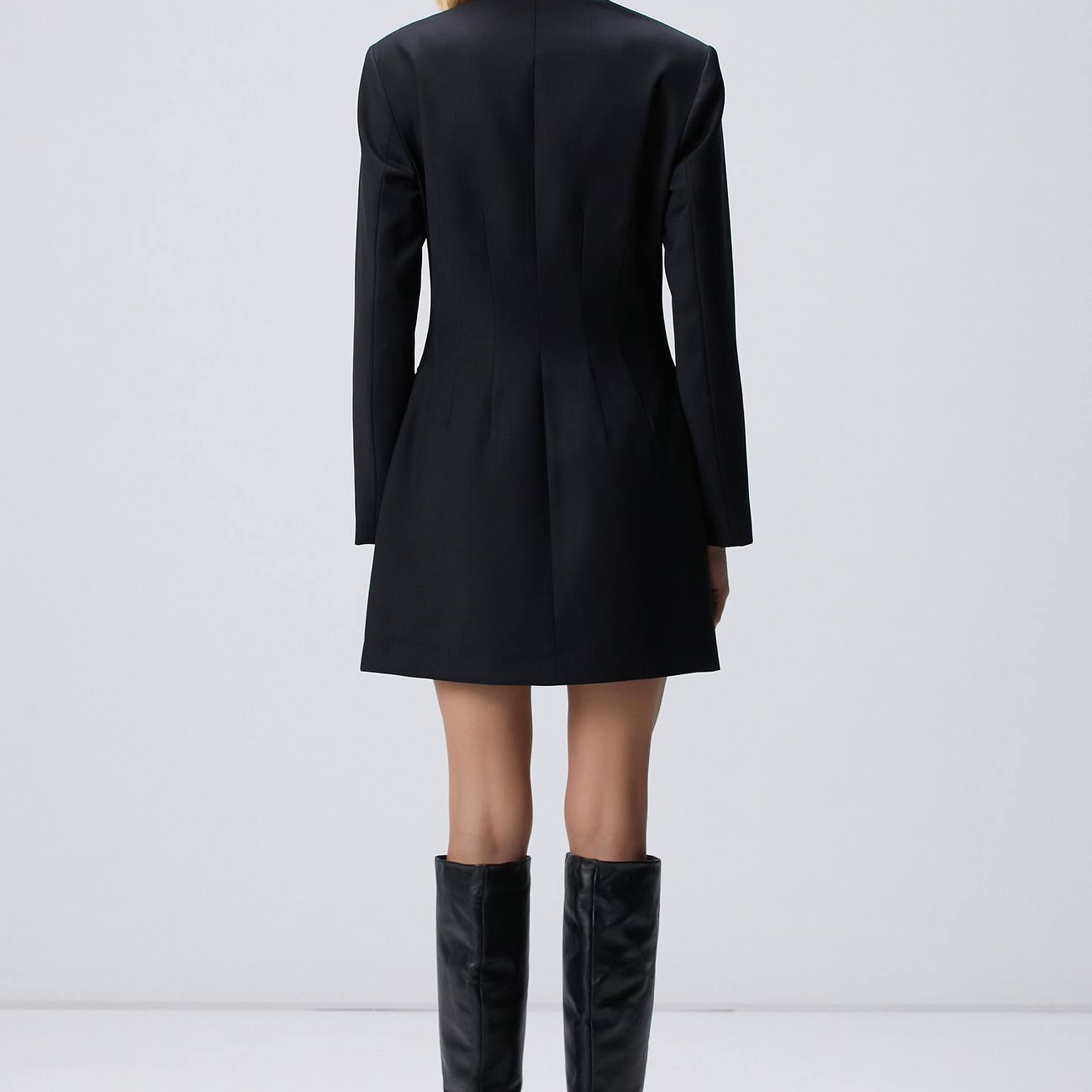 Network Kadın Siyah Blazer Mini Yün Elbise