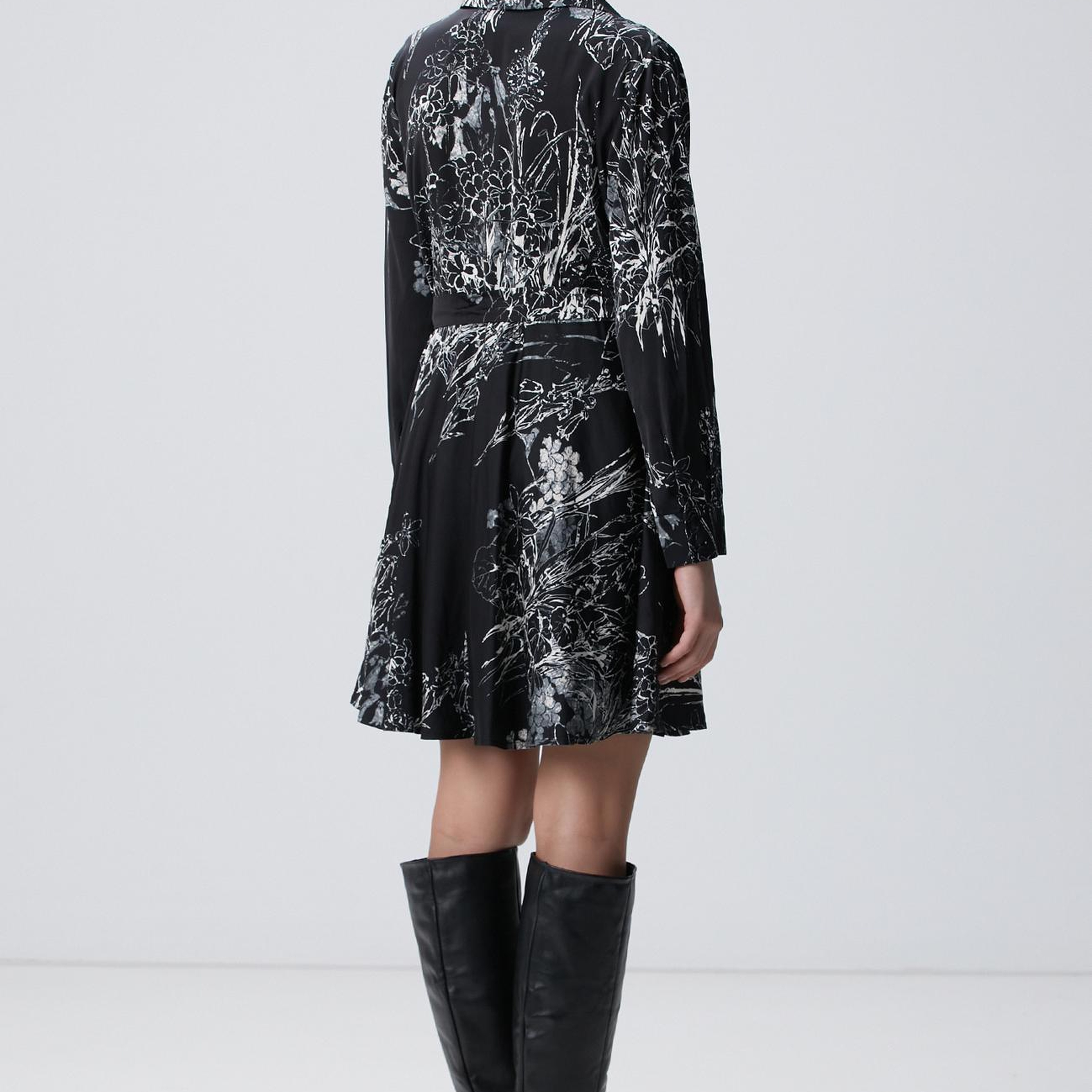 Network Kadın Siyah Kırık Beyaz Elbise