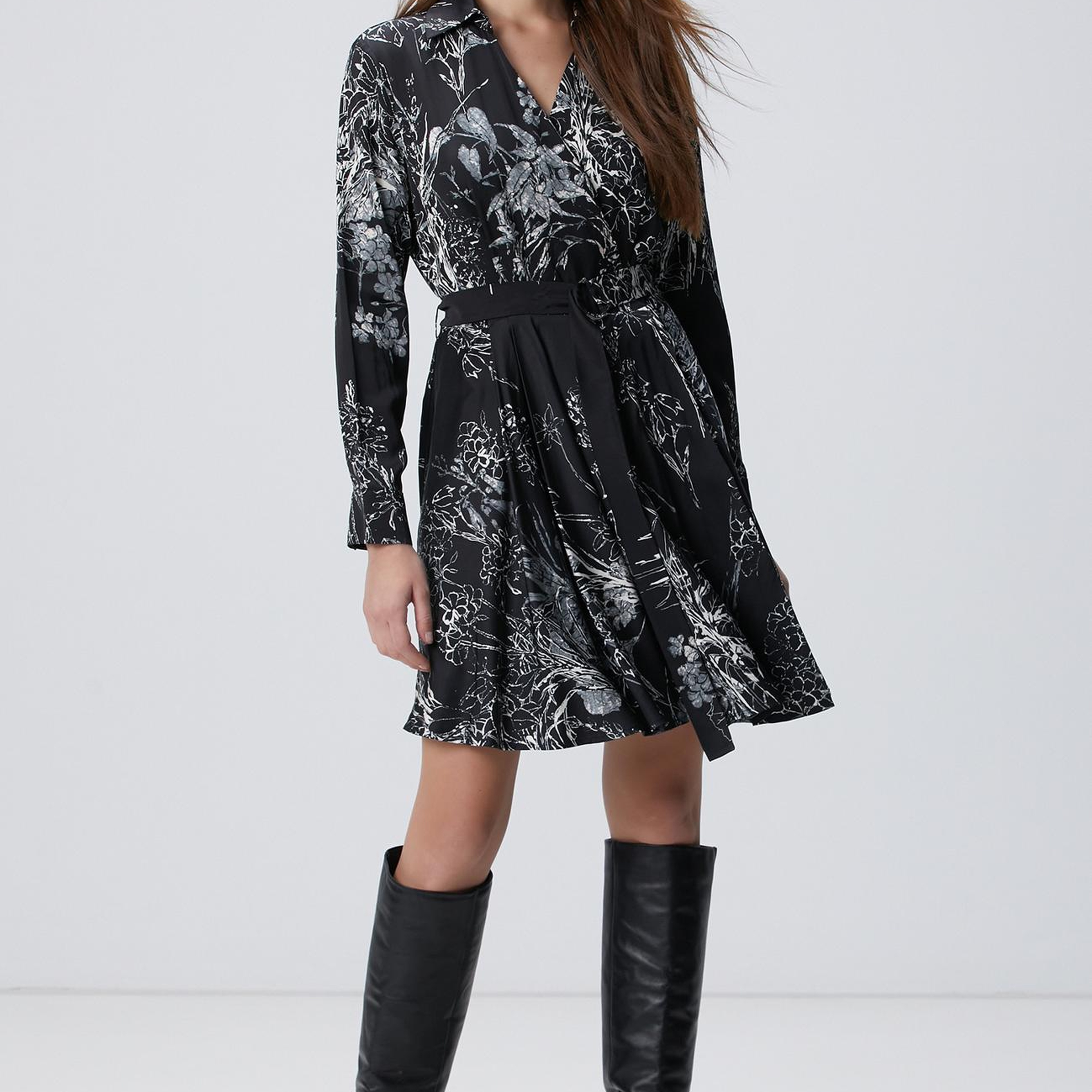 Network Kadın Siyah Kırık Beyaz Elbise