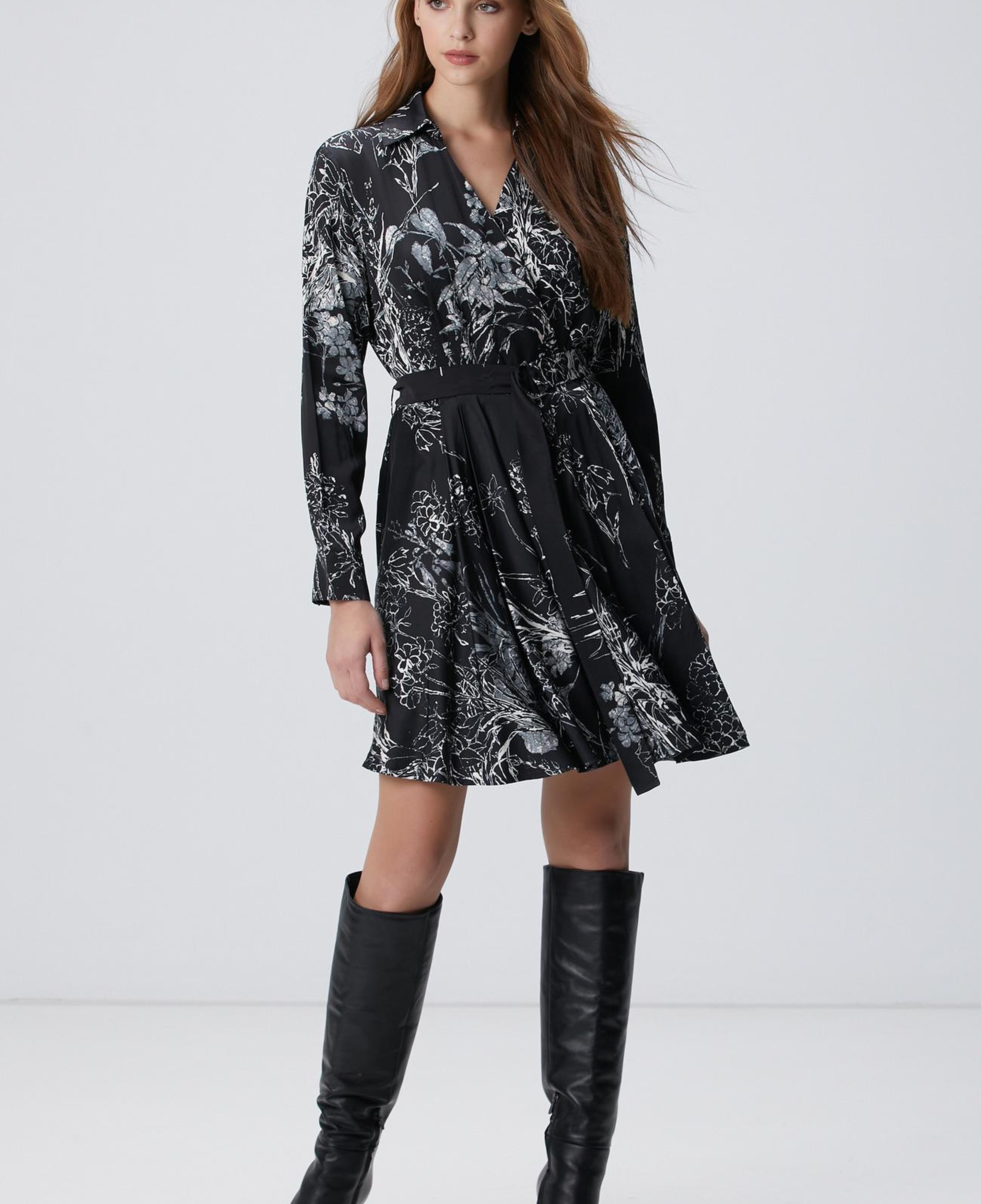 Network Kadın Siyah Kırık Beyaz Elbise