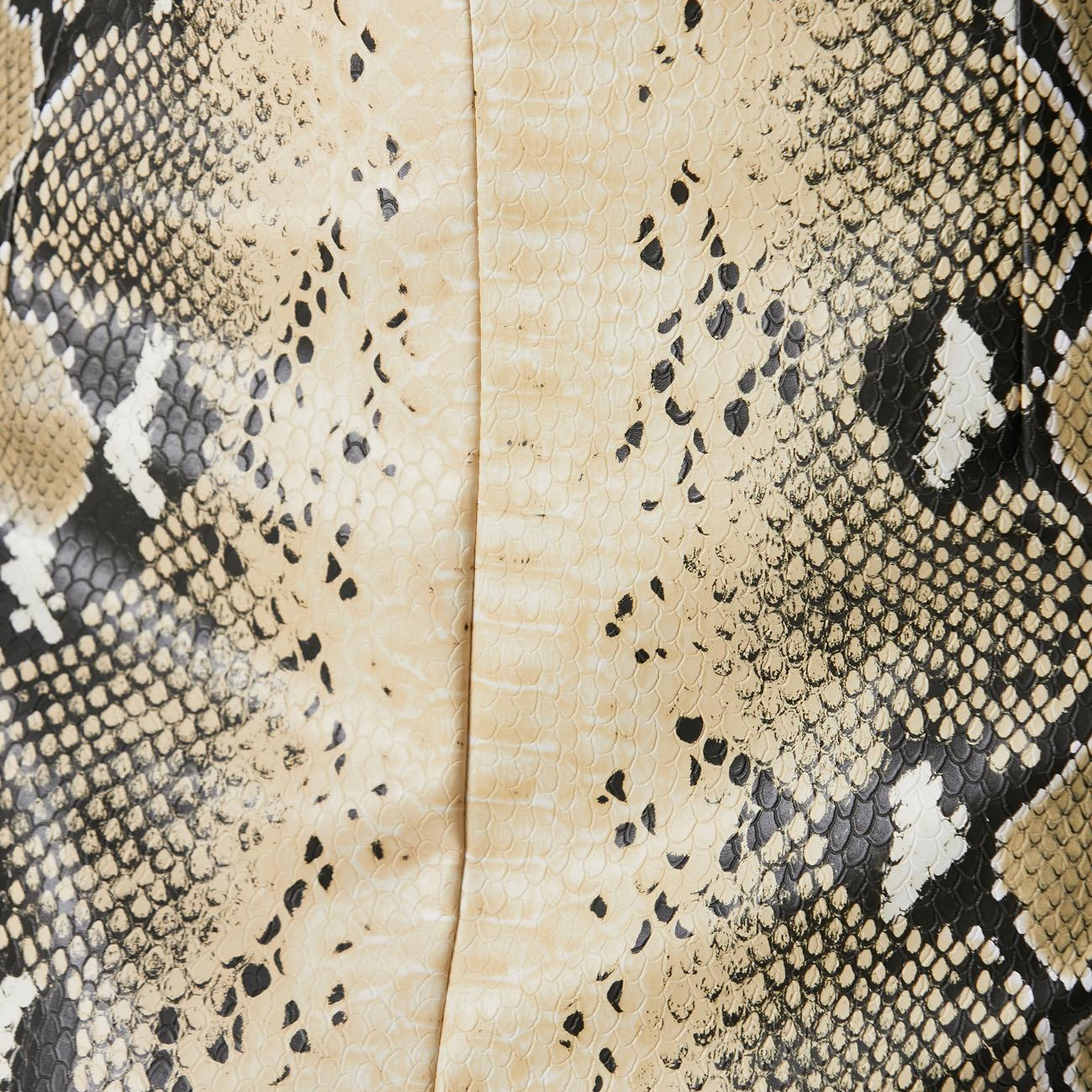 Network Kadın Haki Desenli Suni Deri Midi Etek