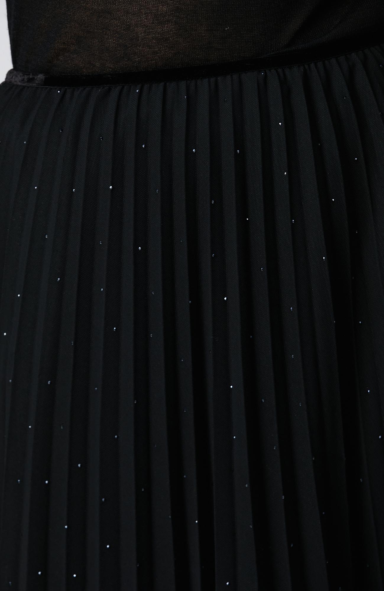 Network Kadın Siyah Payetli Tül Midi Etek
