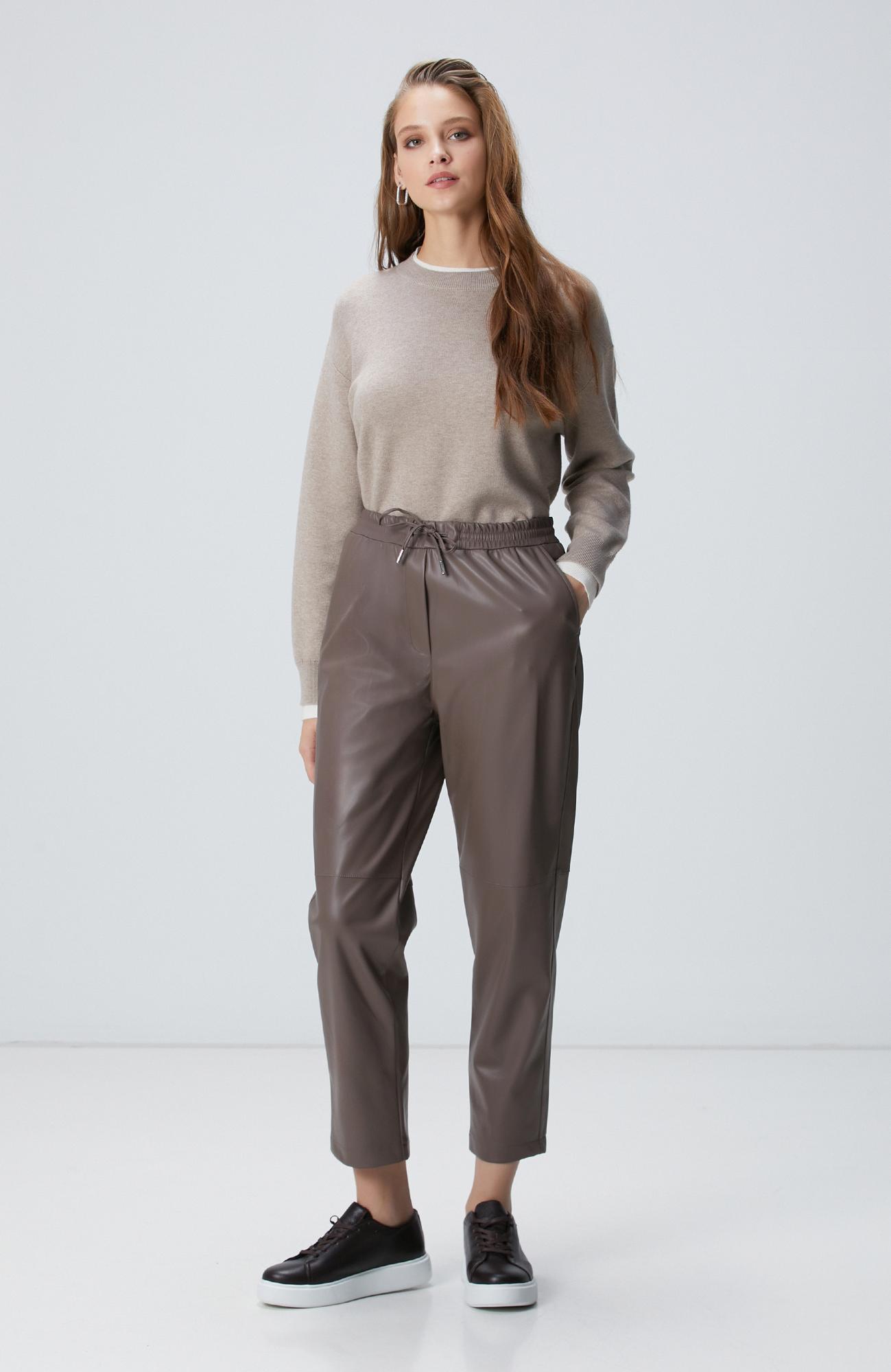 Network Kadın Vizon Vegan Deri Pantolon