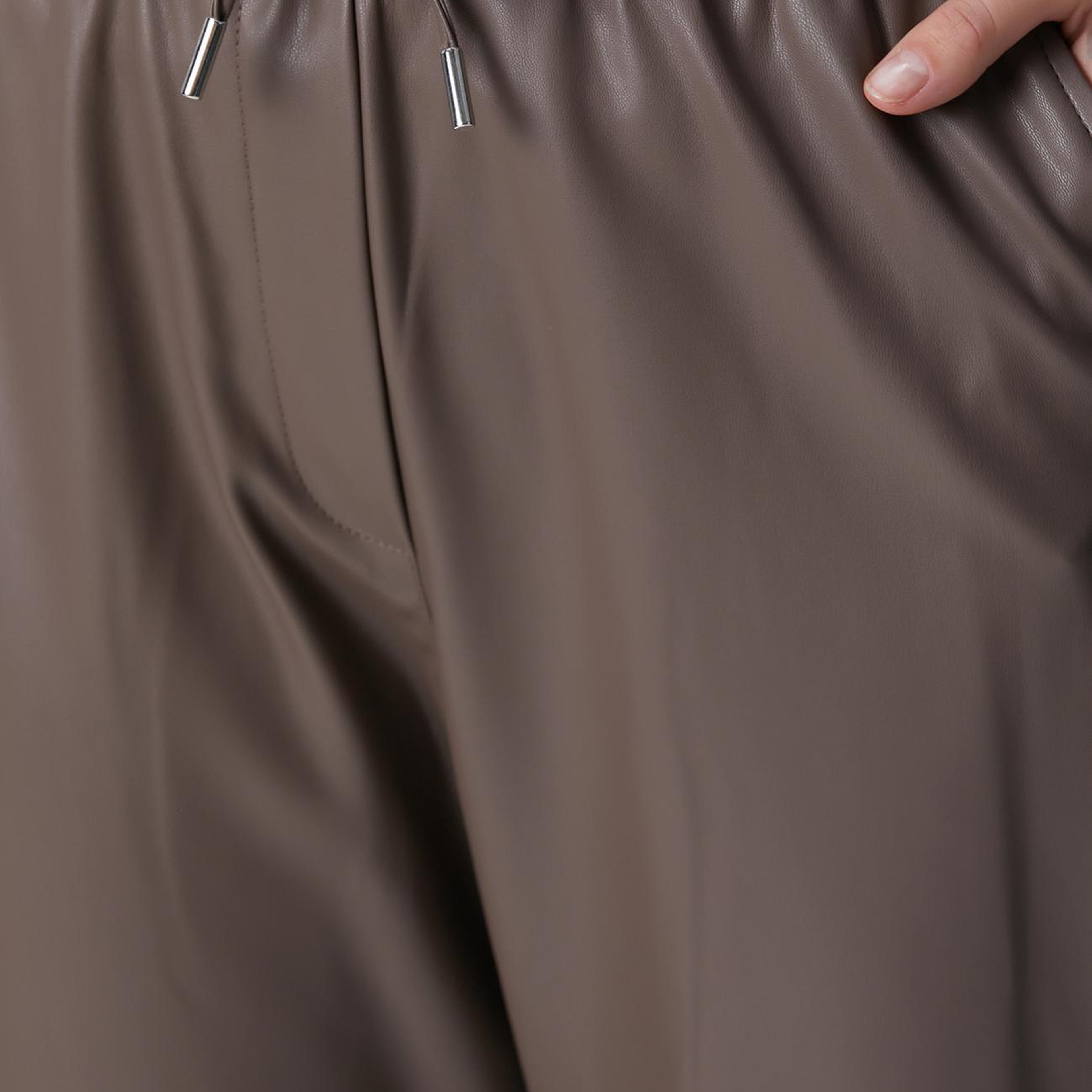 Network Kadın Vizon Vegan Deri Pantolon